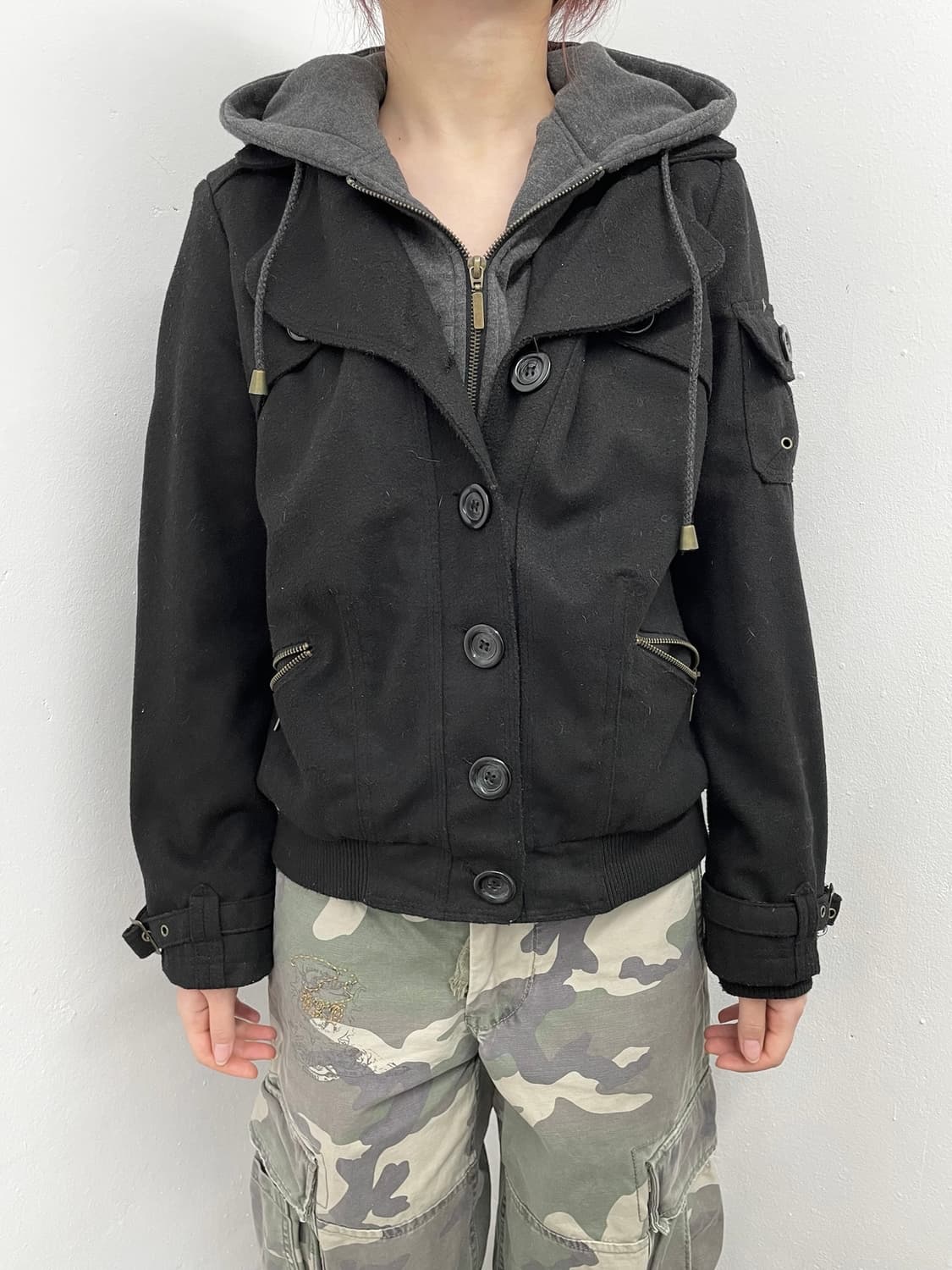 레이어드 버튼 버클 자켓  상품이미지1