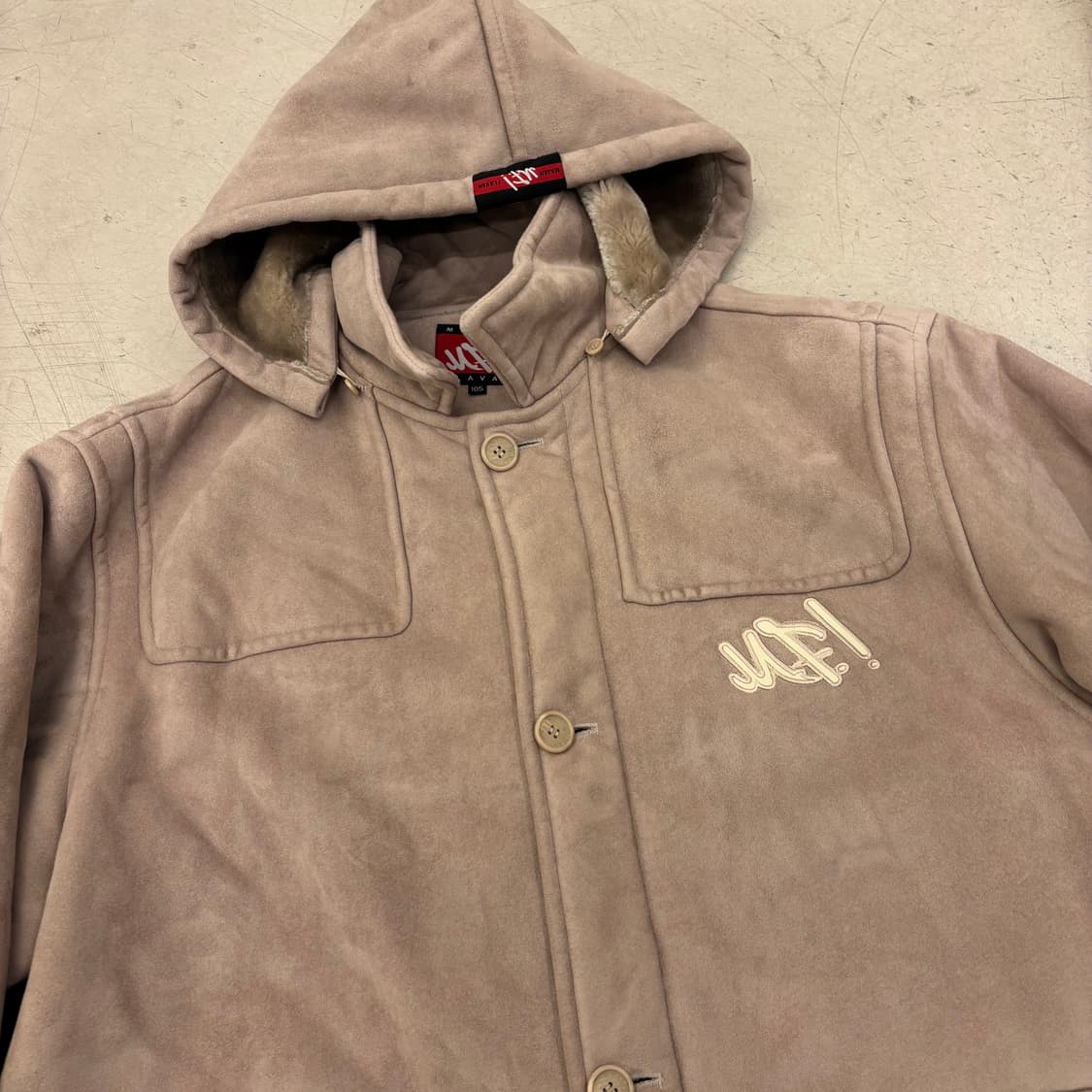 마자플라바 올드스쿨 빅로고 스웨이드 롱코트 상품이미지2