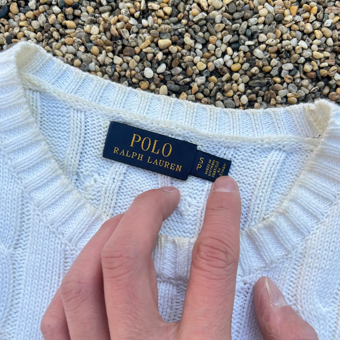 폴로 랄프로렌(polo ralph lauren) 화이트 케이블 니트 상품이미지4