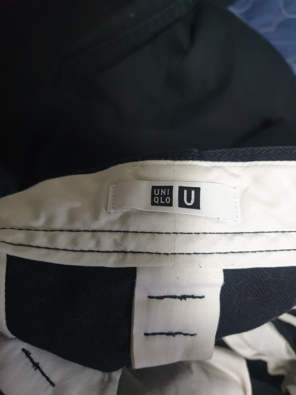 유니클로 U 와이드핏 코튼 치노팬츠 블랙 (30) 상품이미지3