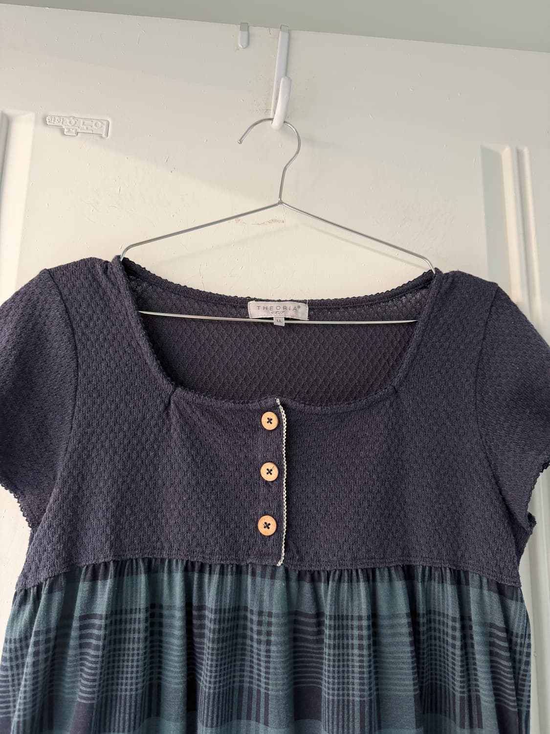 일본빈티지 모리 네이비 그린 블라우스 상품이미지4