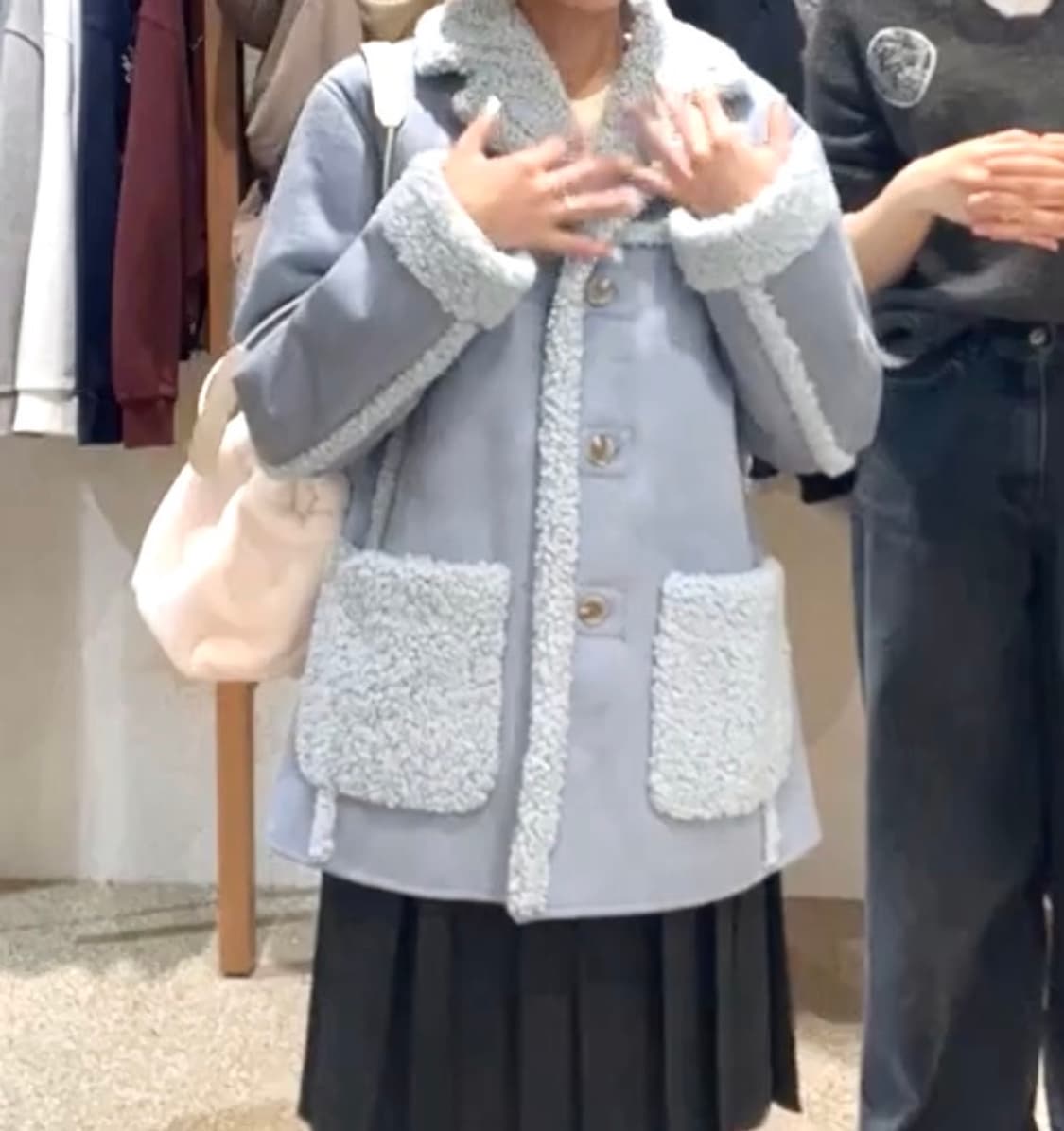 Plac 하늘색 무스탕 상품이미지1
