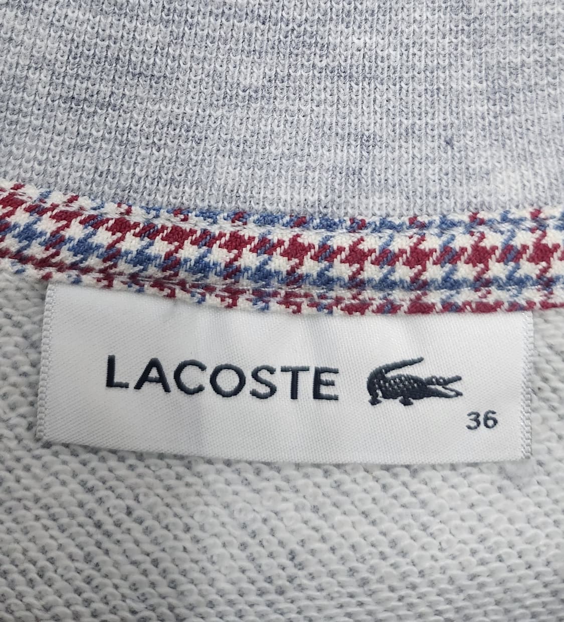 라코스테 그레이 체크 배색 맨투맨 36 (66반까지) 상품이미지4