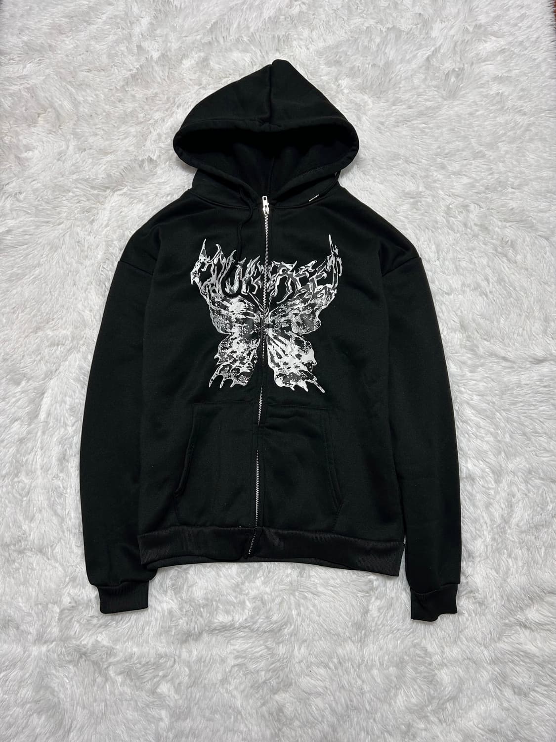 butterfly printed hood zip-up 상품이미지1