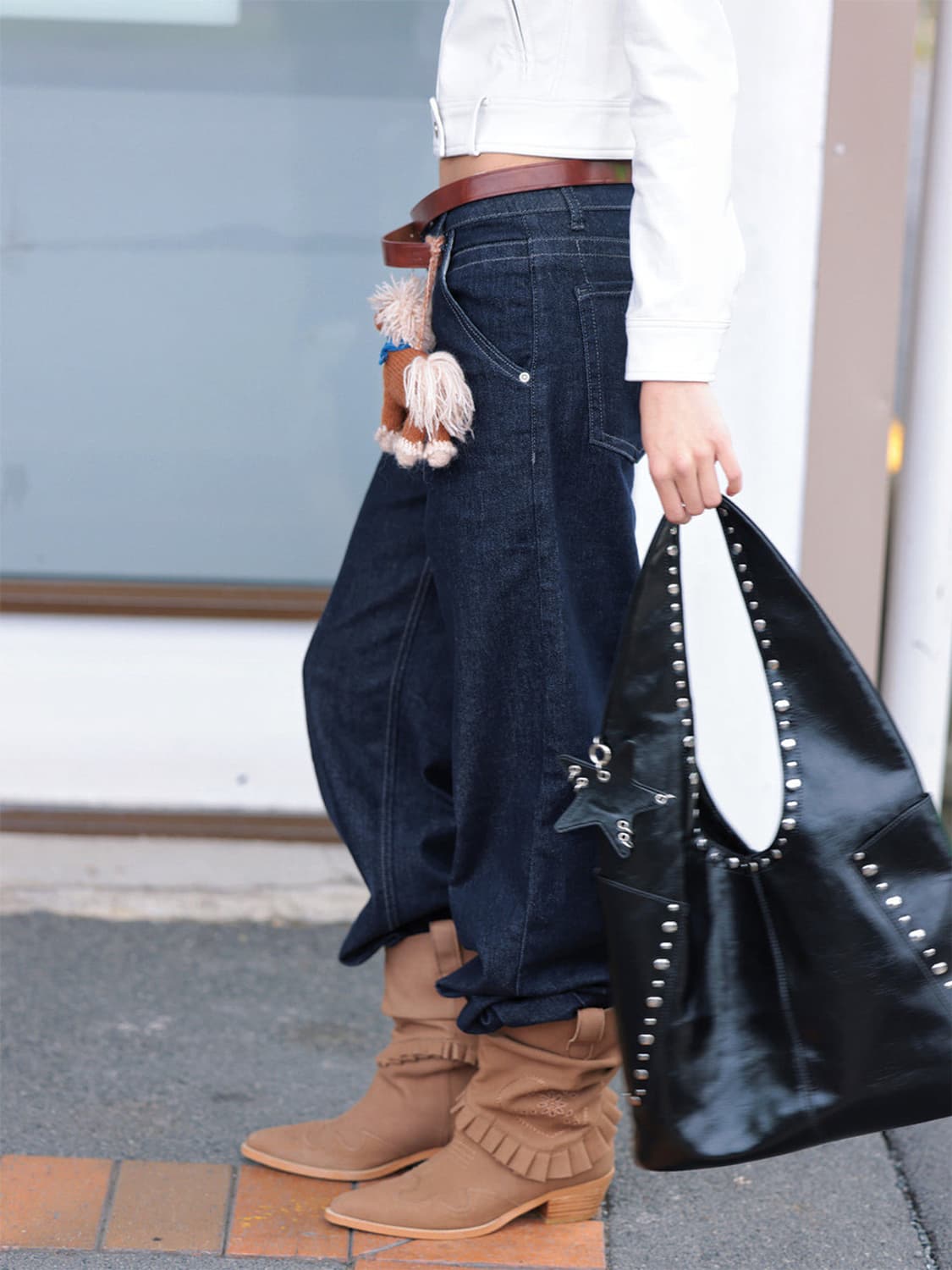 에코데이 레트로 스터드 숄더백 보부상백 상품이미지3