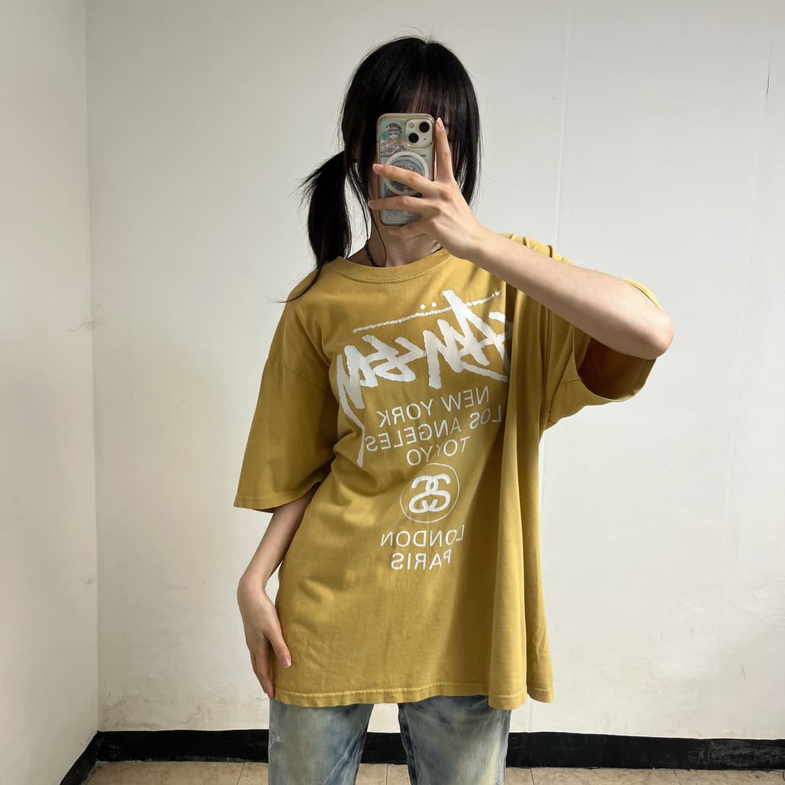 Stussy World Tour Yellow T-Shirt 상품이미지1