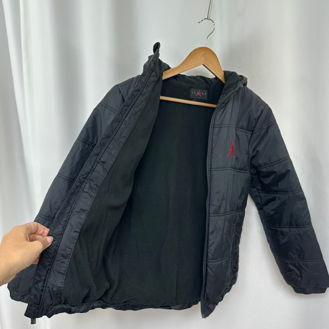 조던 여자 기모 후드패딩 검정 XL 상품이미지5