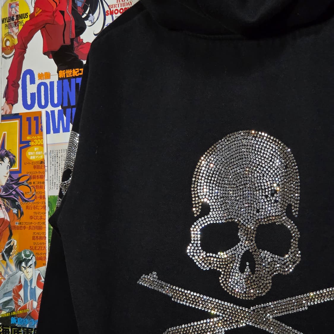 펑크 스컬 큐빅 기모 후드집업 상품이미지3