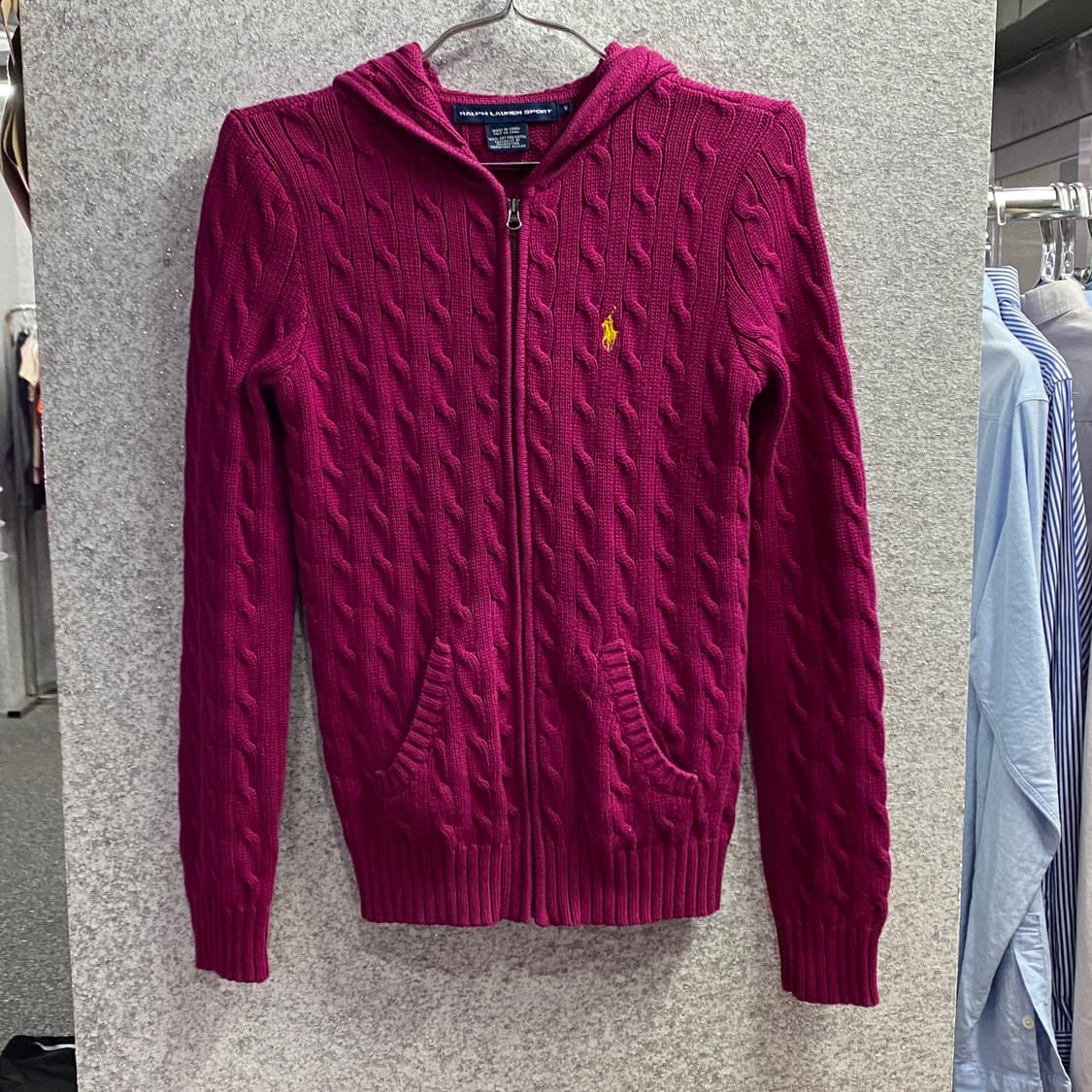 폴로 랄프로렌 꽈배기 후드 니트집업 B3729 상품이미지2