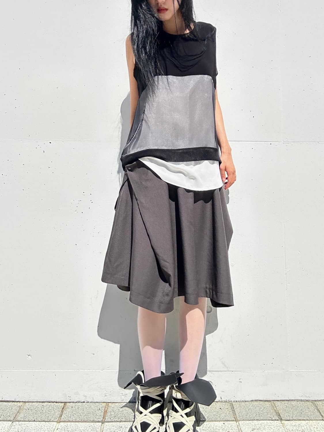 2 layered sheer sleeveless 상품이미지2