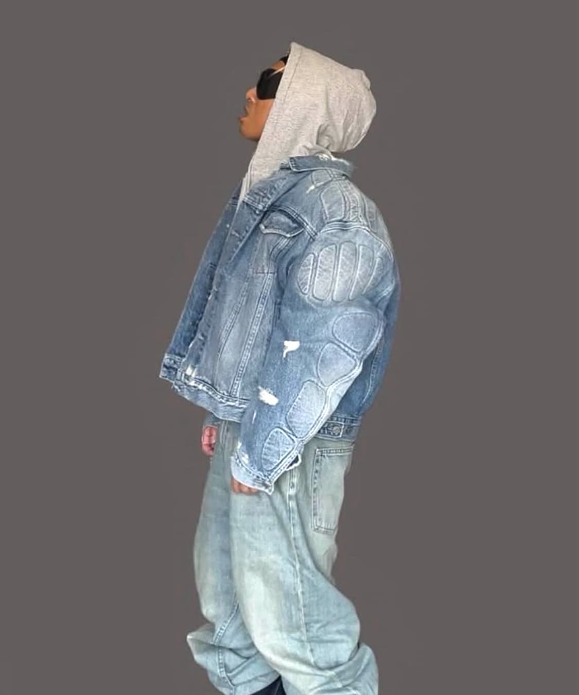 칸예 Yeezy Gap 모토 바이커 데님자켓 상품이미지1