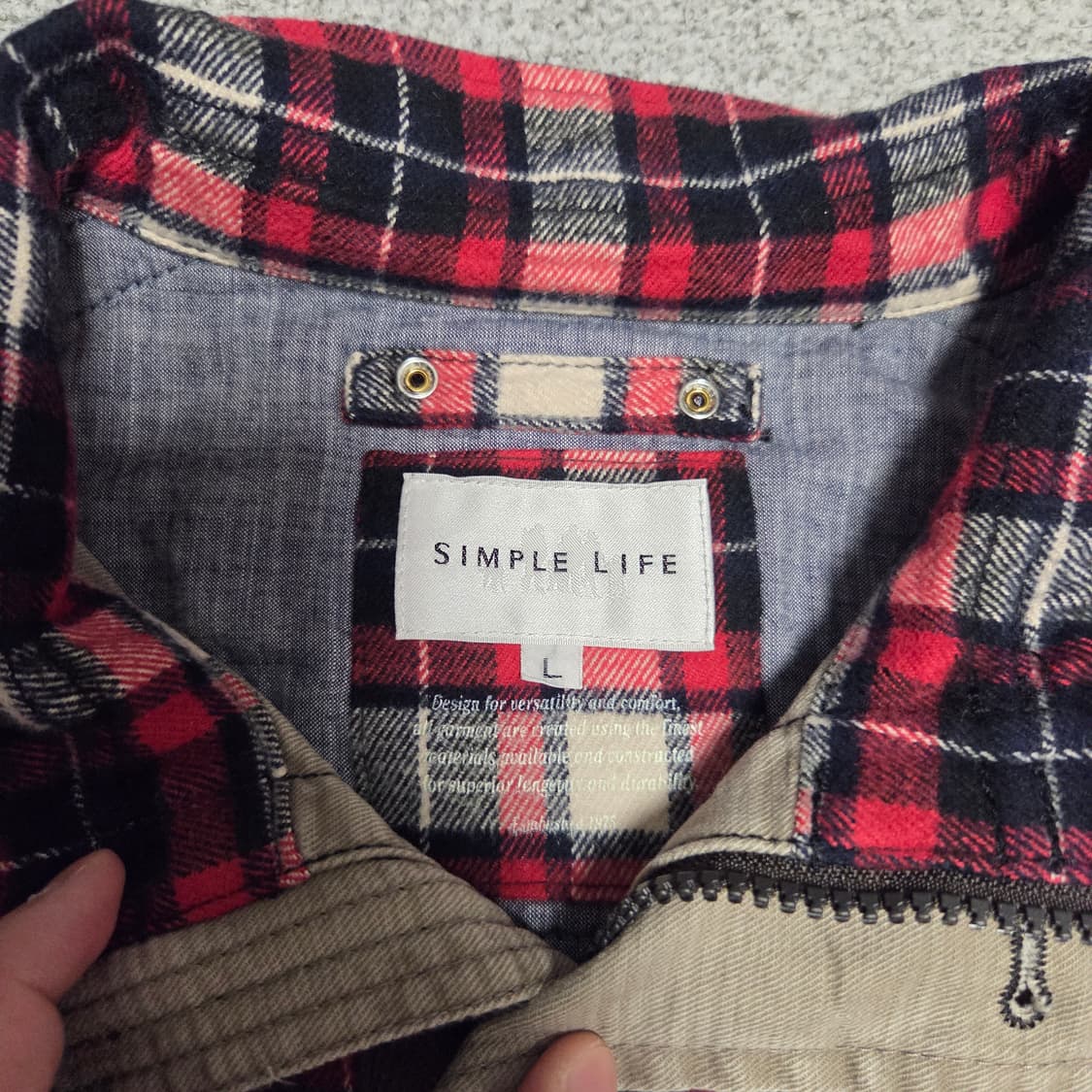 Simple Life 플란넬 체크 셔츠 자켓 L(100) 상품이미지6