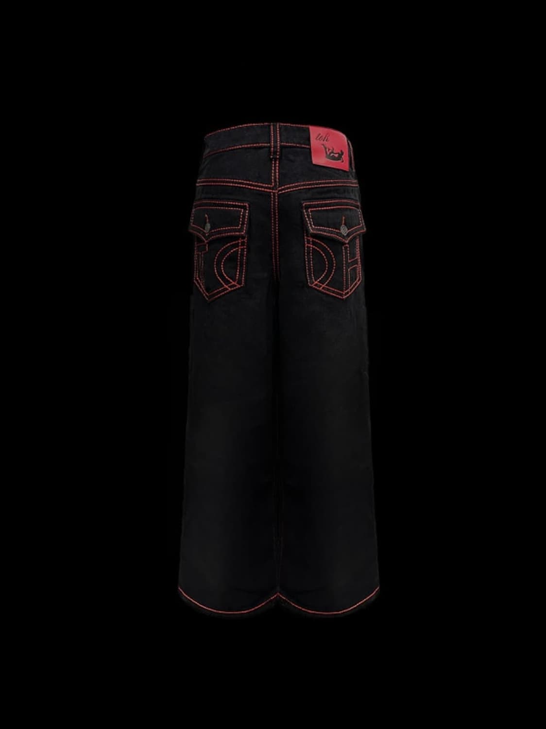 [ONE SIZE] Toh 체리 스티치 로우 라이즈 데님 팬츠 상품이미지2