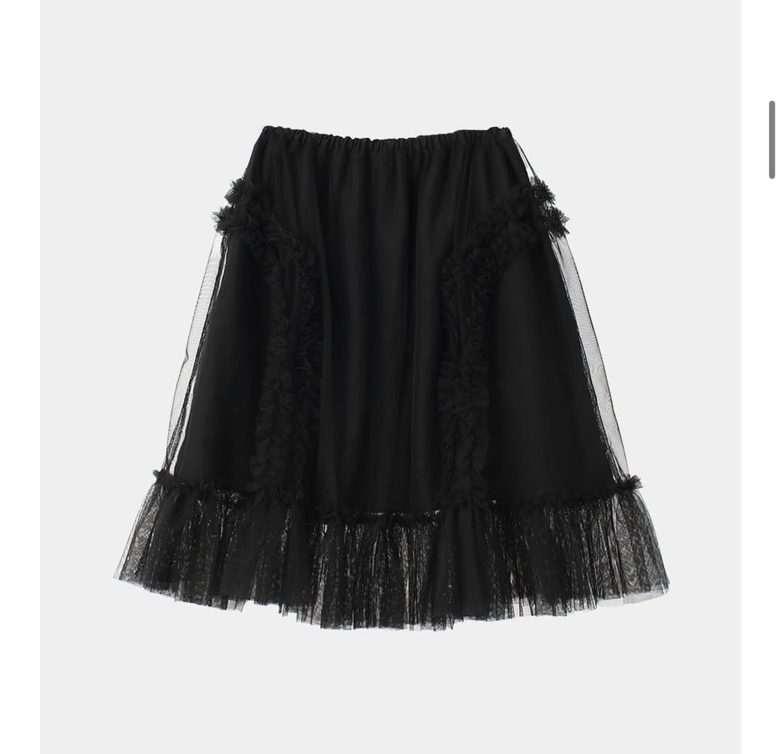 BANDING RUFFLE SHA SKIRT - BLACK 상품이미지2