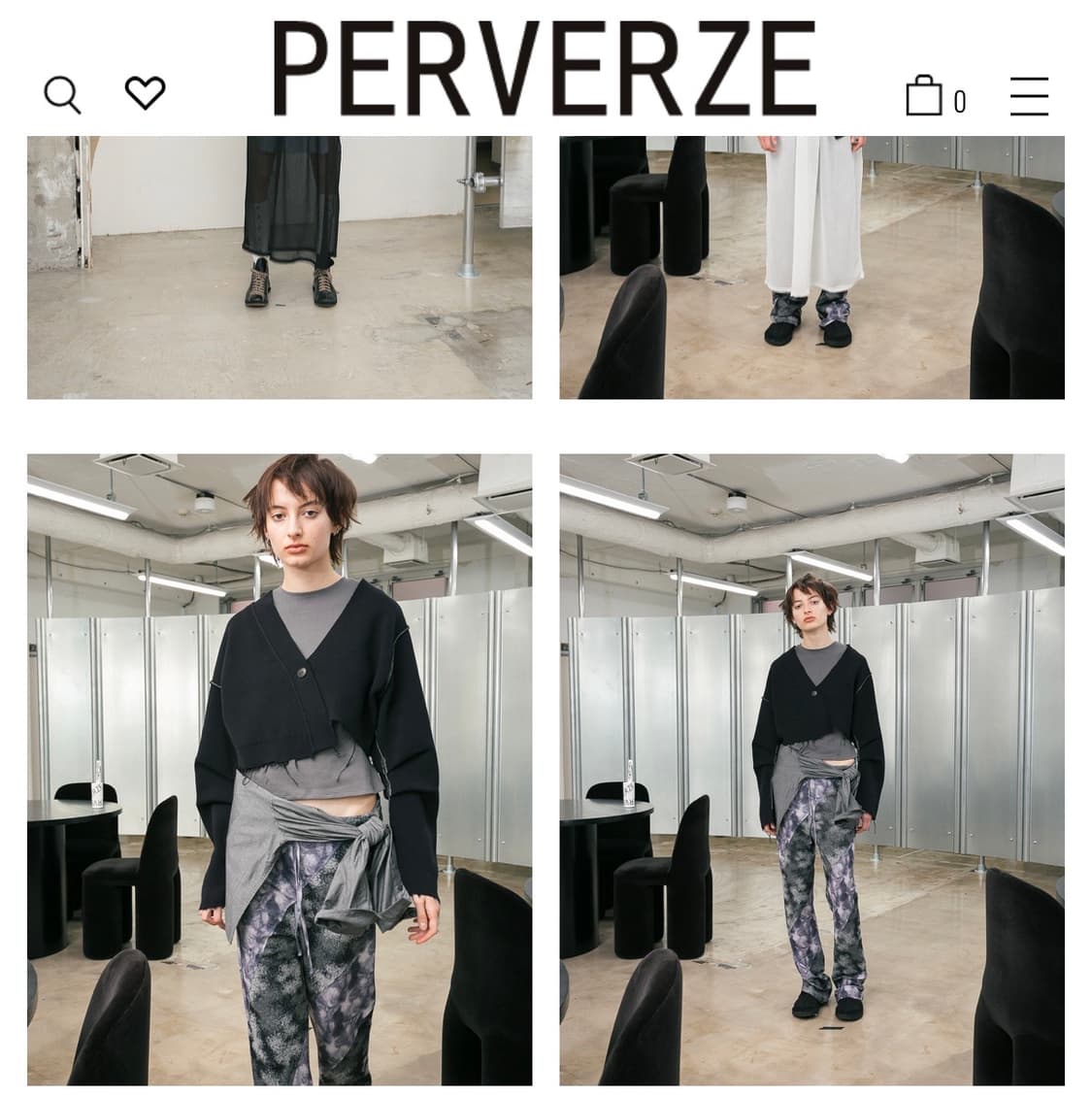 23ss PERVERZE 데미지 크롭 가디건 상품이미지1