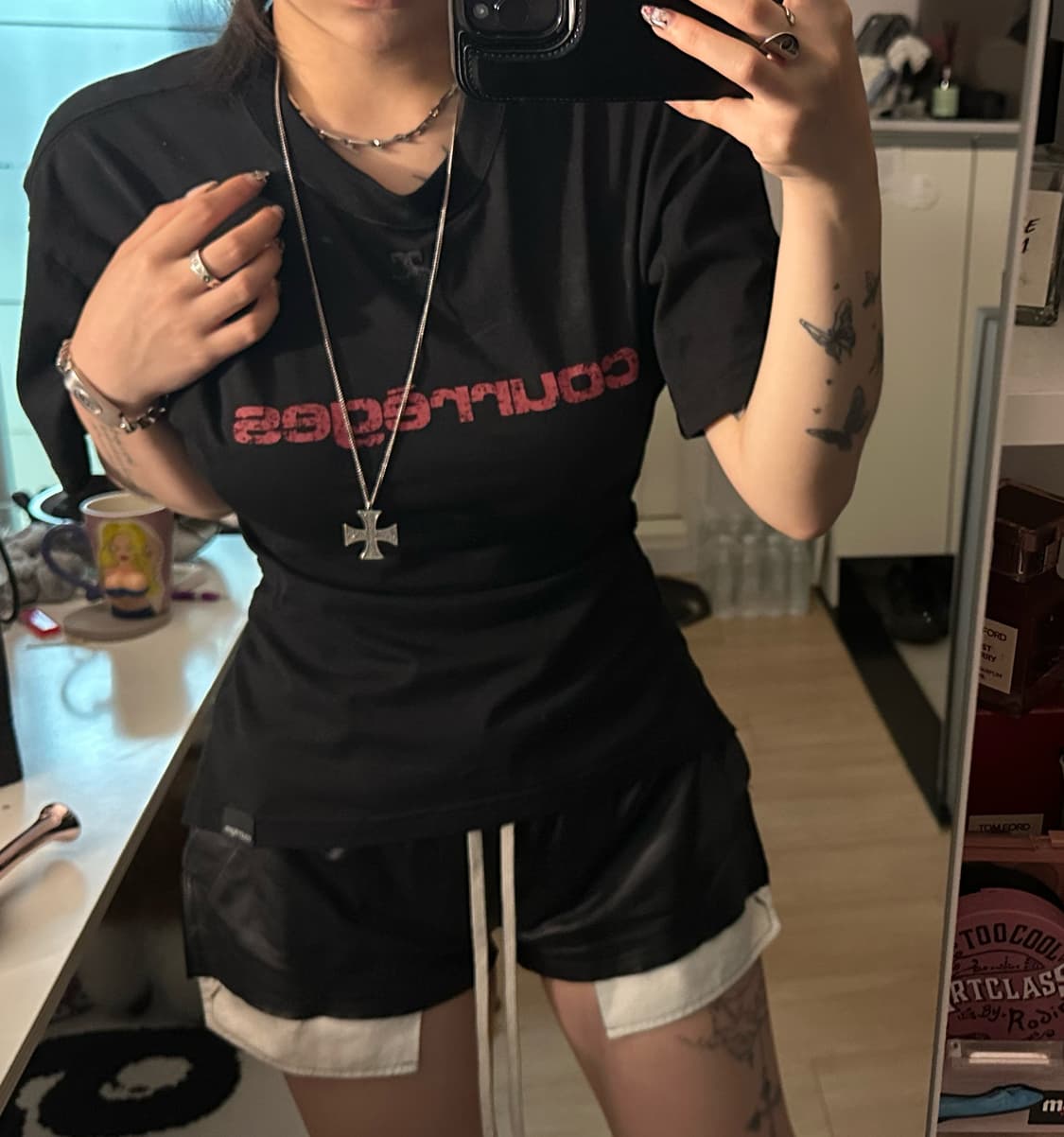 [s] courreges fitted printed t-shirt 상품이미지1