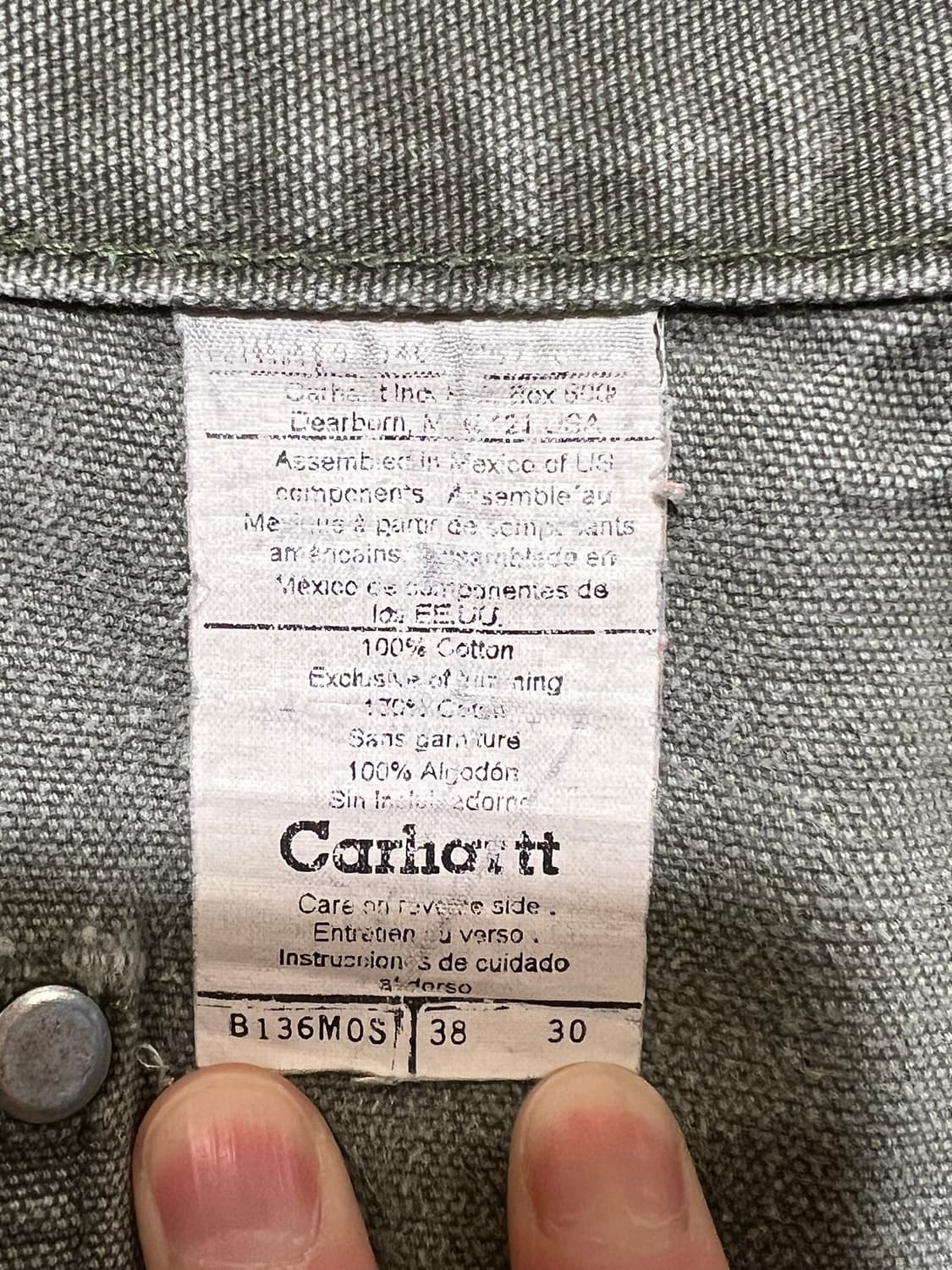 [38x30] 칼하트 B136 MOS 모스그린 더블니 캔버스 카펜터 상품이미지10