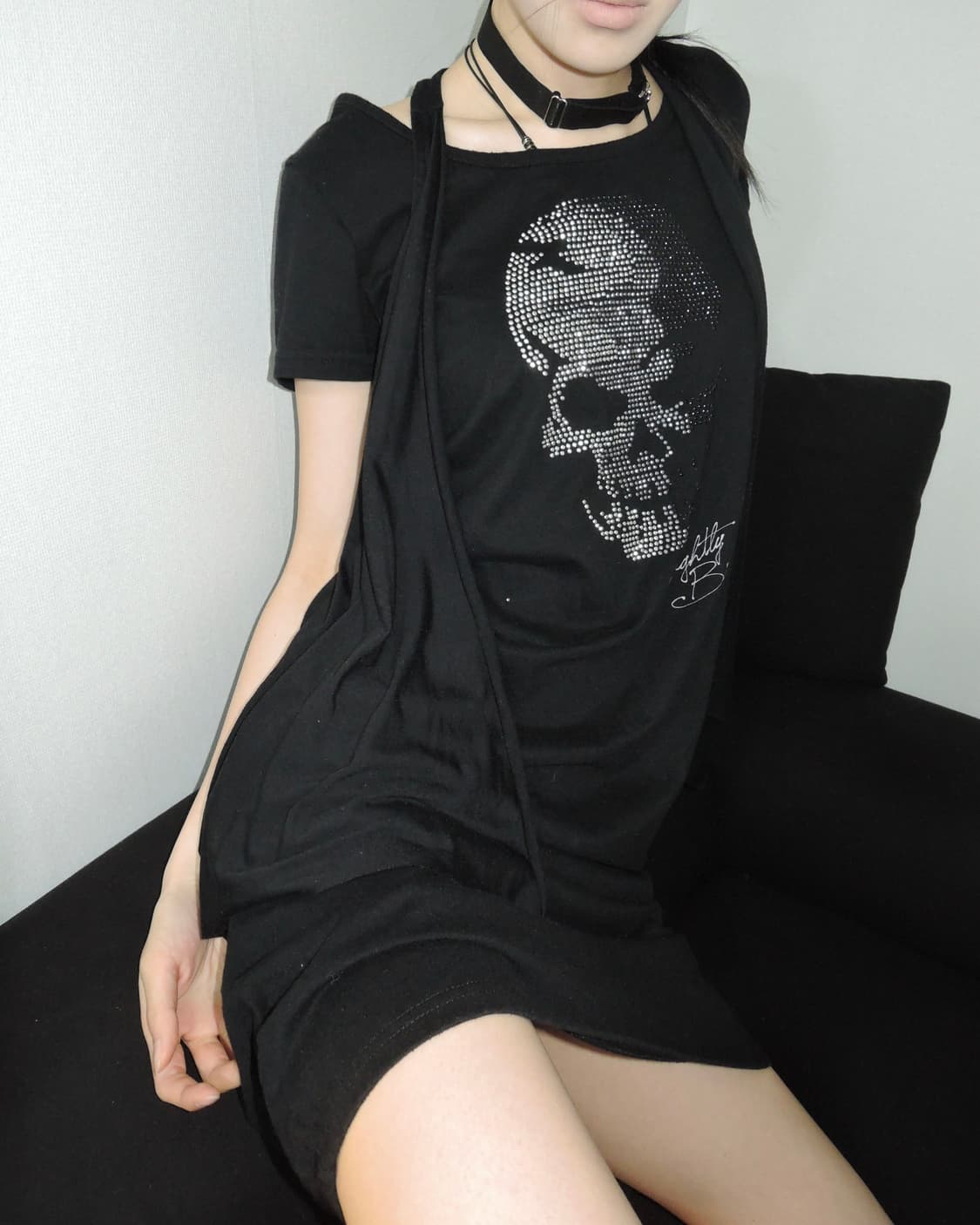 Skull line stone Long Dress 상품이미지2