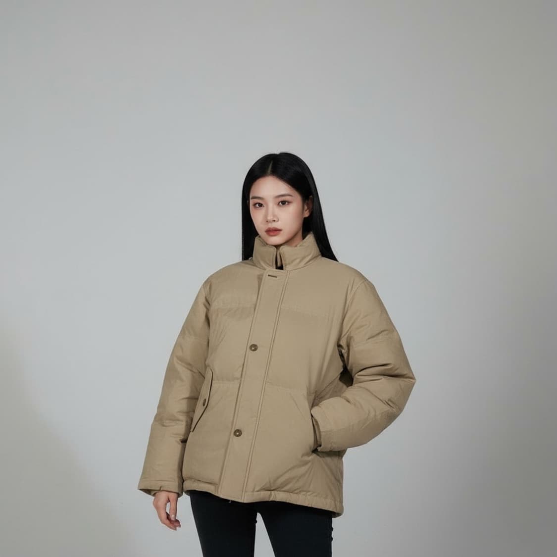 입생로랑 베이지 패딩 점퍼 M 상품이미지1