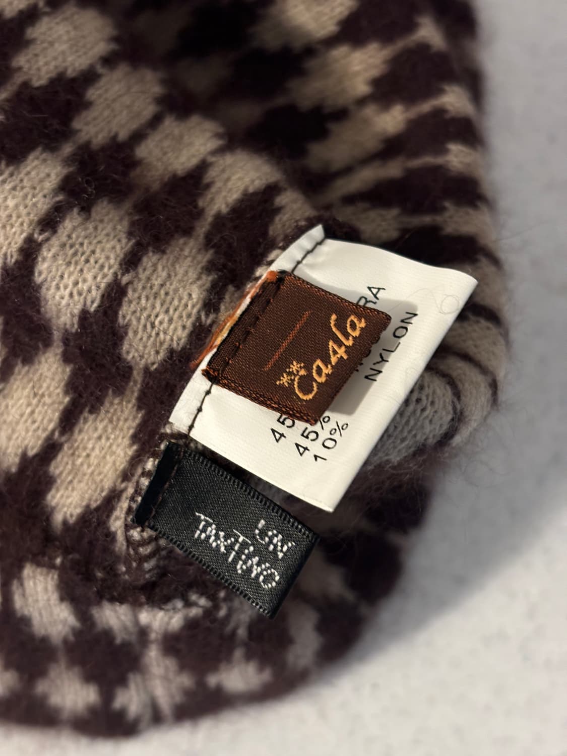 Ca4la 앙고라 체크 비니 상품이미지5