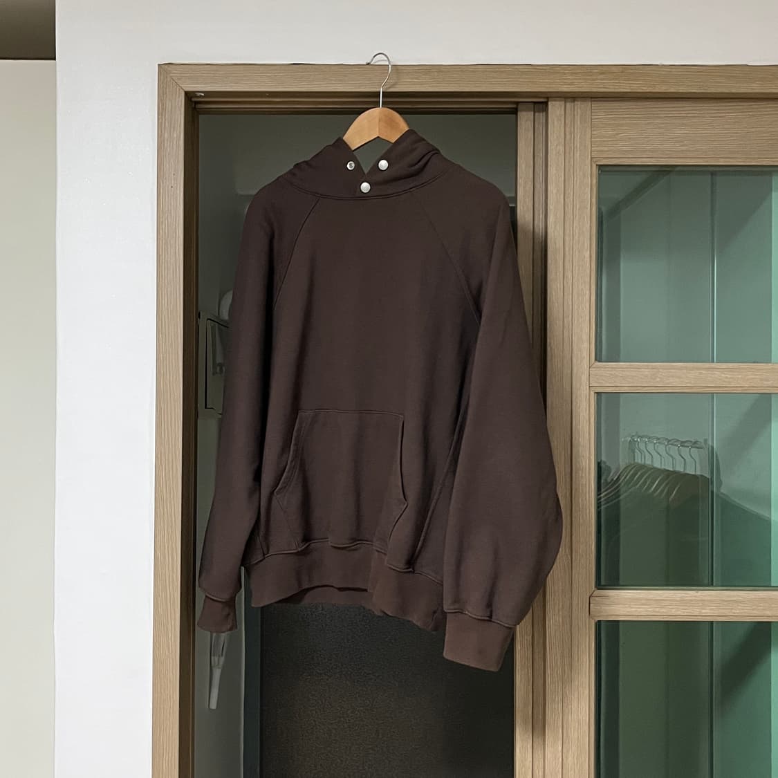 아넥도트 스냅 후드티 브라운 S 상품이미지1