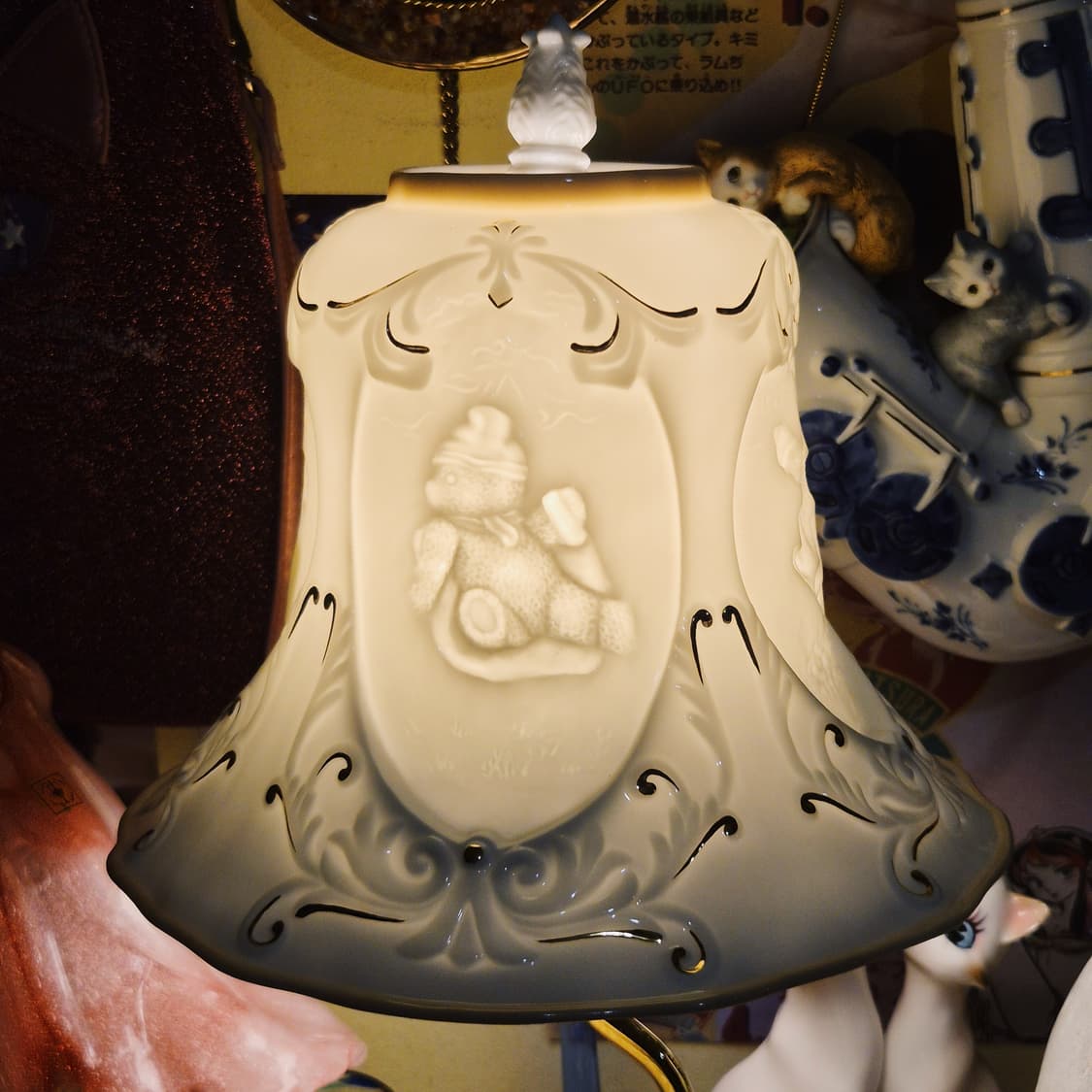 80s 이탈리아 드먼 포셀린 베어 대형 스탠드 램프 상품이미지9