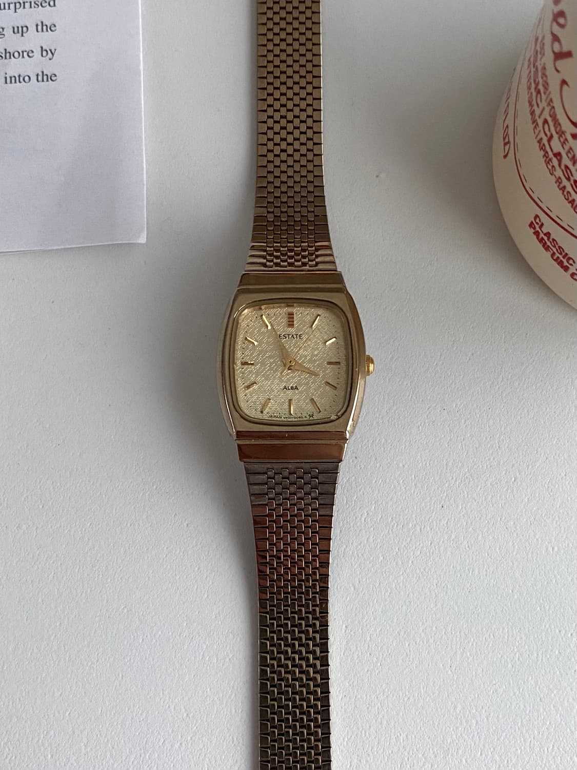 Seiko 세이코 알바 AlBA ESTATE 샴페인 골드 스퀘어 쿼츠 상품이미지3