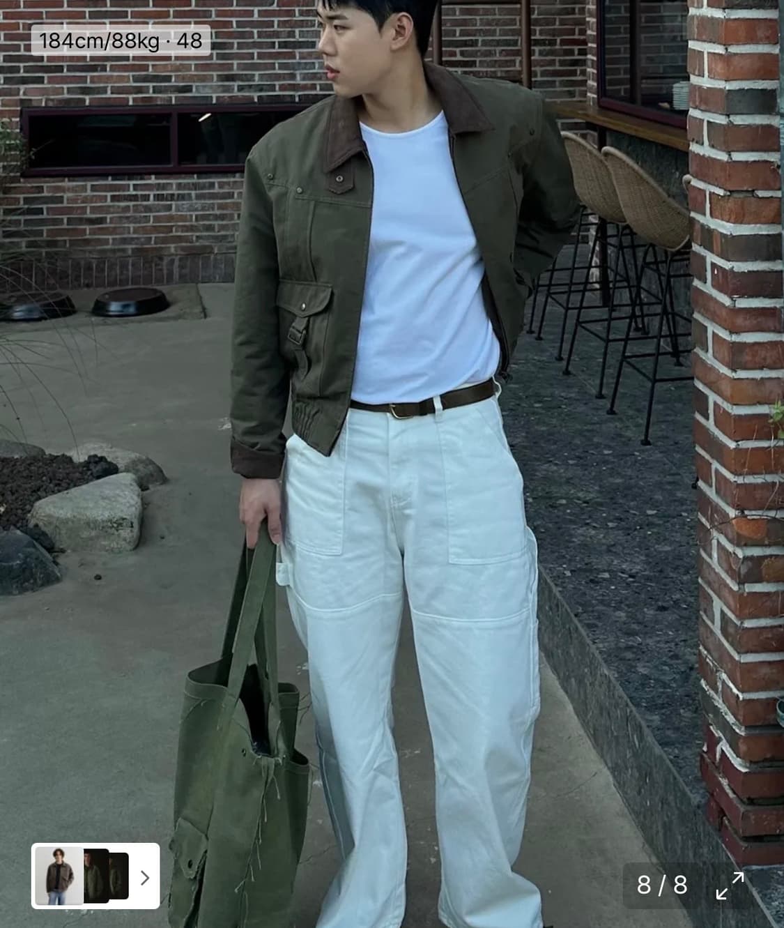 [44] 엘무드 체스터 헌팅 블루종 자켓 카키 상품이미지5