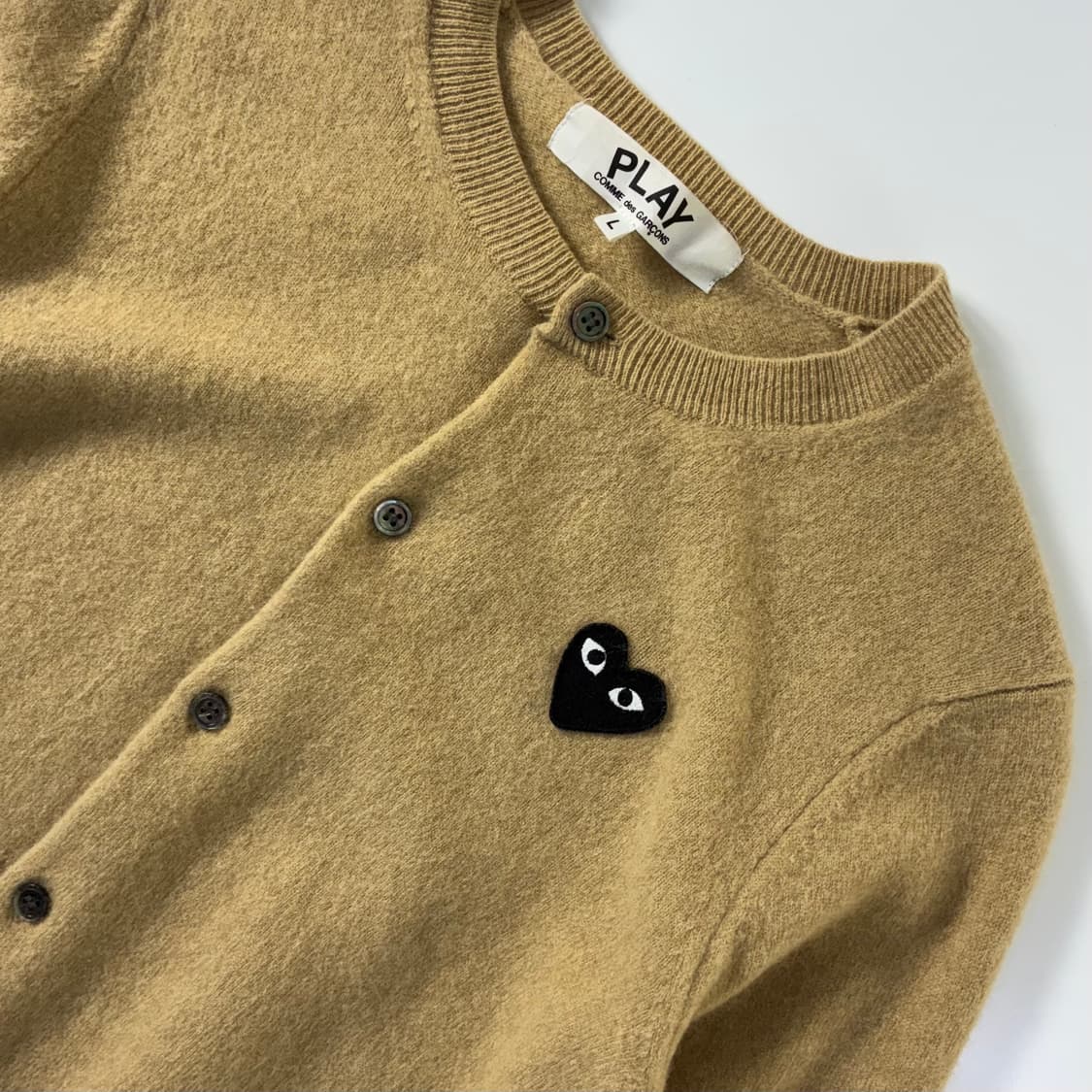 Comme des Garcons꼼데가르송 우먼 다크베이지블랙와펜 가디건 상품이미지3