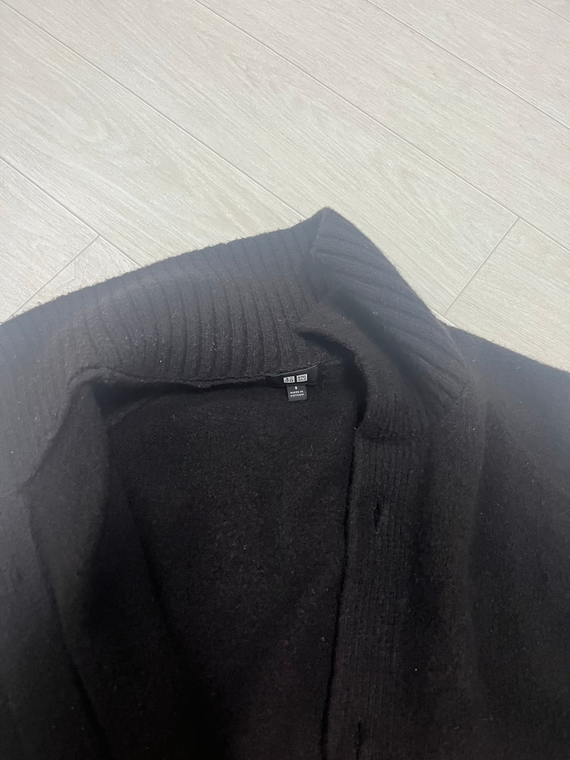 유니클로 수플레얀 스탠드칼라 가디건 브라운s 상품이미지4