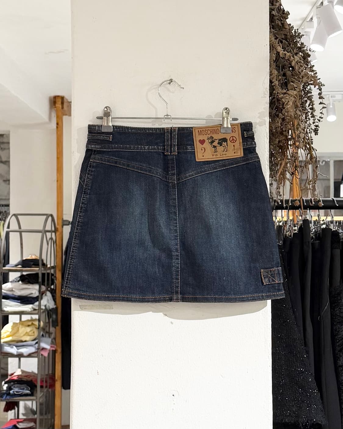 모스키노 진스 데님 포켓 더블버튼 미니 스커트 상품이미지4