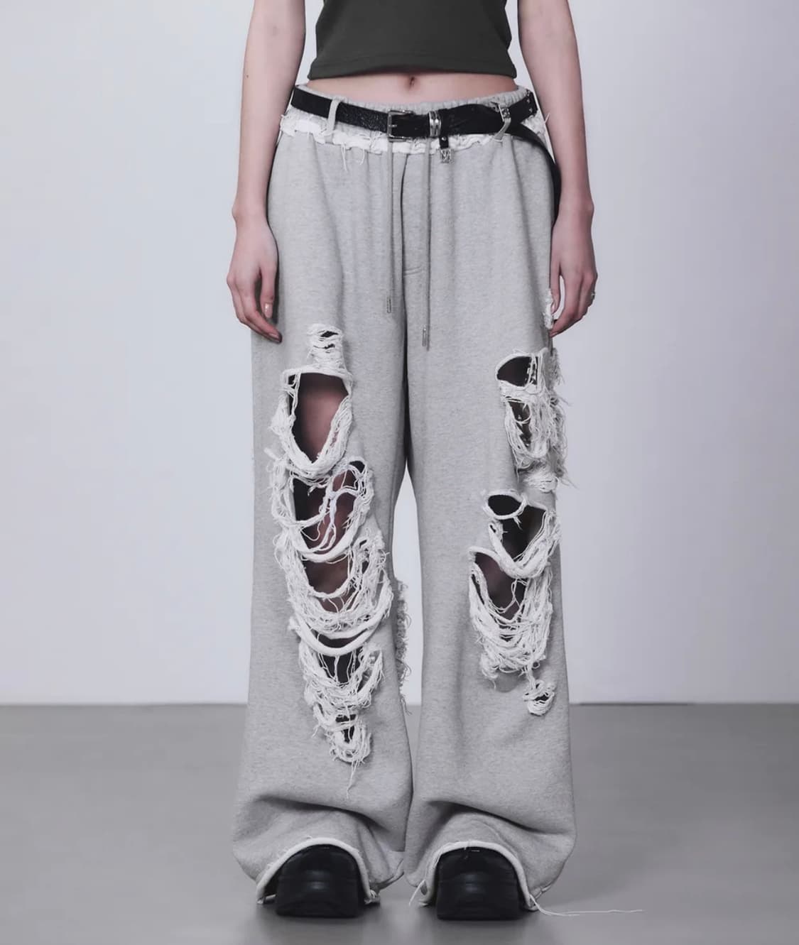 트리밍버드 스크래치 와이드 스웻 팬츠 상품이미지2