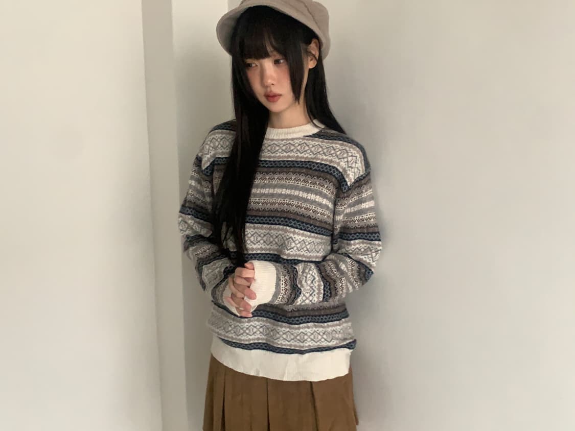 Vintage Pattern Knit 상품이미지3