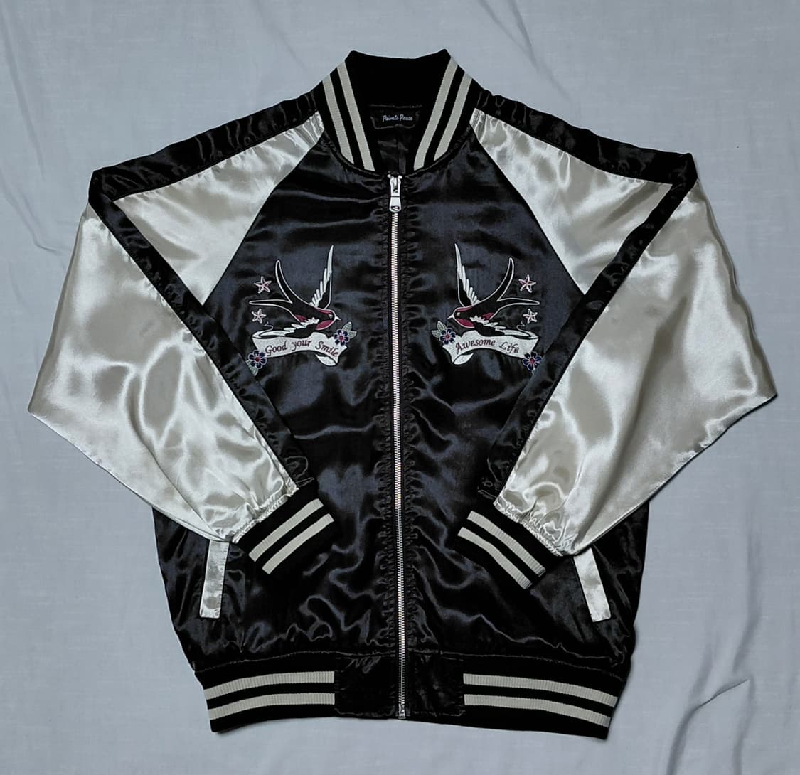 [M] 일본 빈티지 Private Pause 제비 자수 스카잔 점퍼 상품이미지1