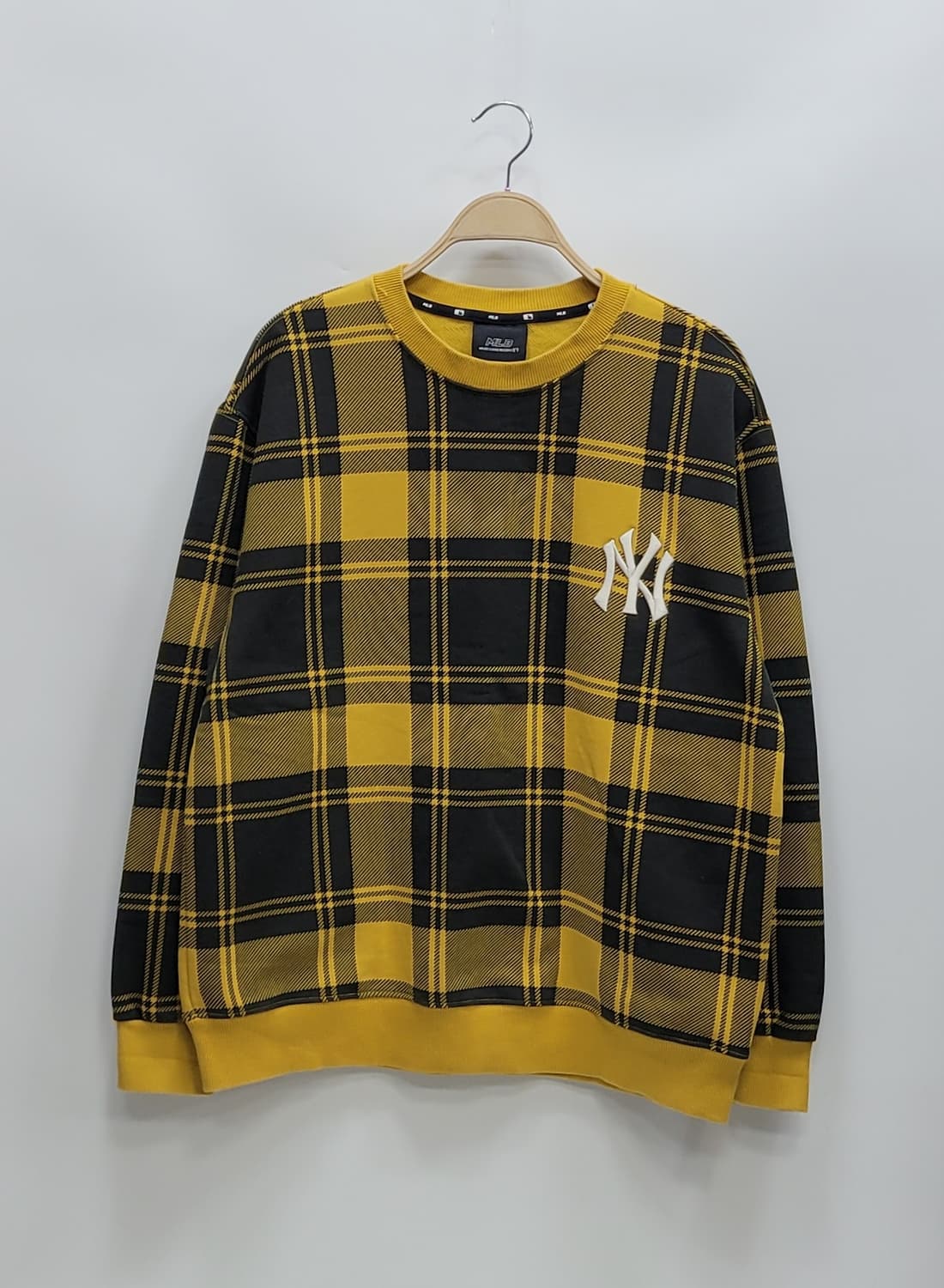 MLB 20FW 엠엘비 뉴욕양키즈 체크 오버핏 맨투맨 / 100 (L)
 상품이미지1