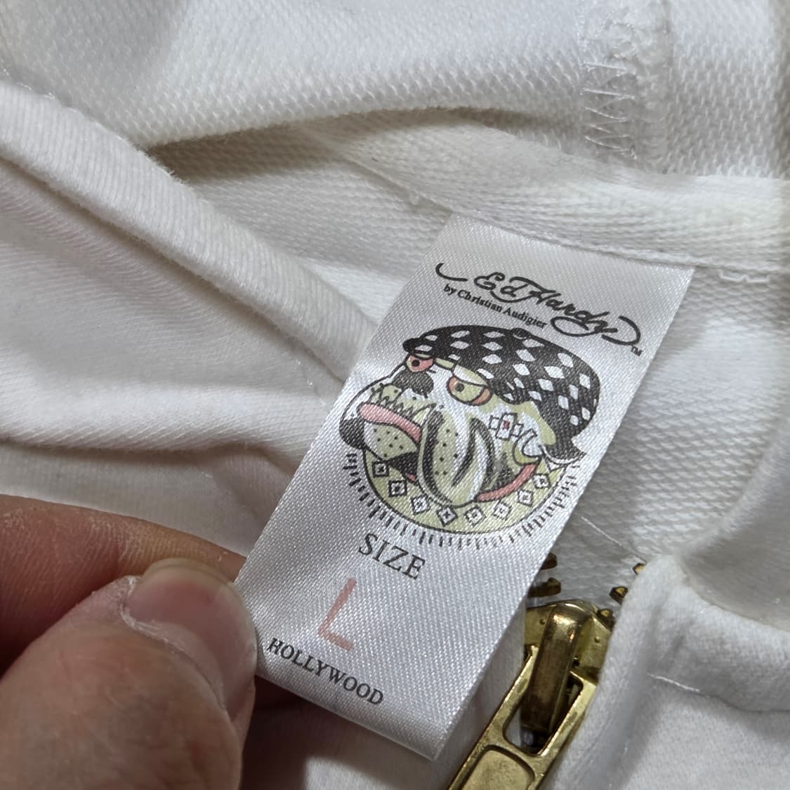 에드하디 올드스쿨 화이트 후드집업 상품이미지7