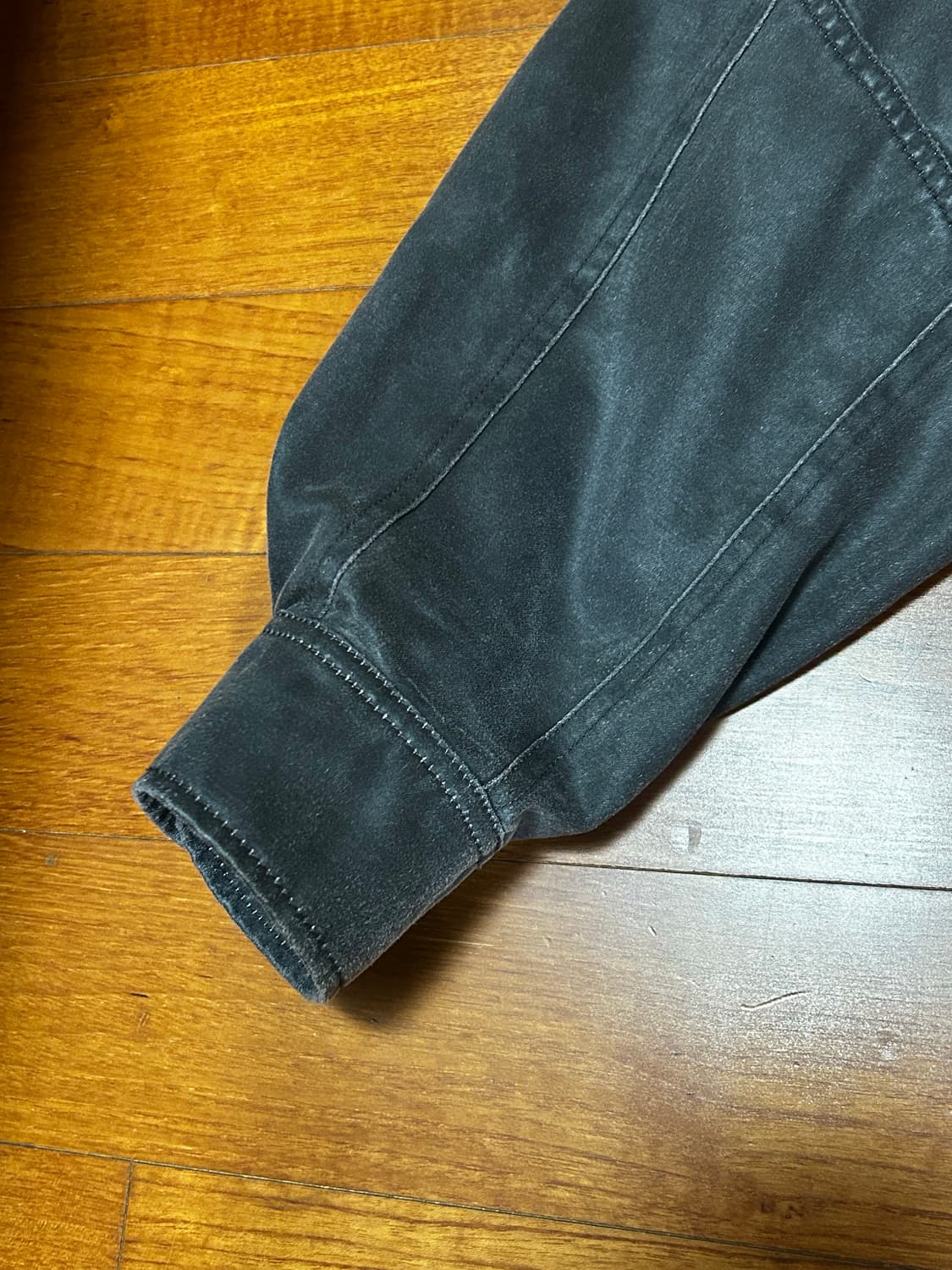 인사일런스 워시드 포우 레더 점퍼 차콜 M 상품이미지8