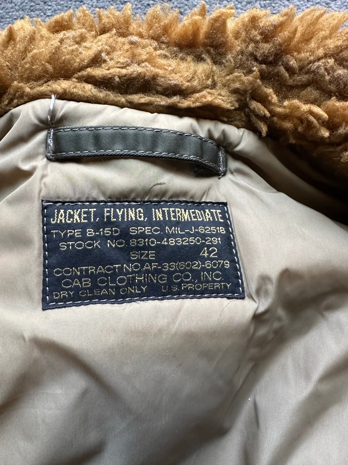 Cab Clothing Type B-15D 플라이트 재킷 42사이즈 XL 상품이미지6