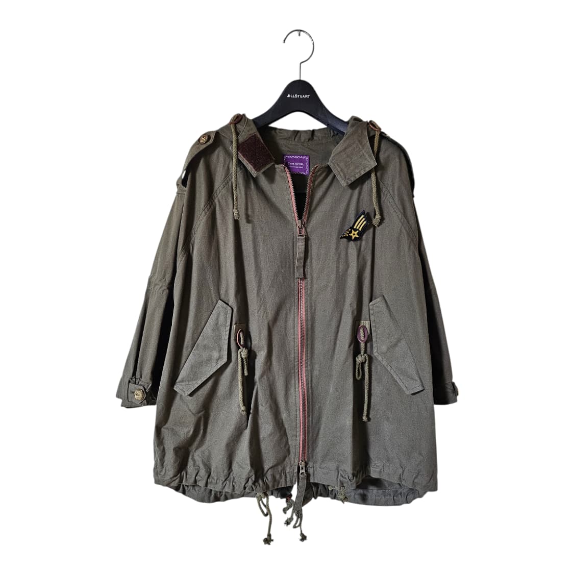 EVER AFTER 카키 야상 점퍼 FREE | 후드·카라 벨크로 간절기 상품이미지3