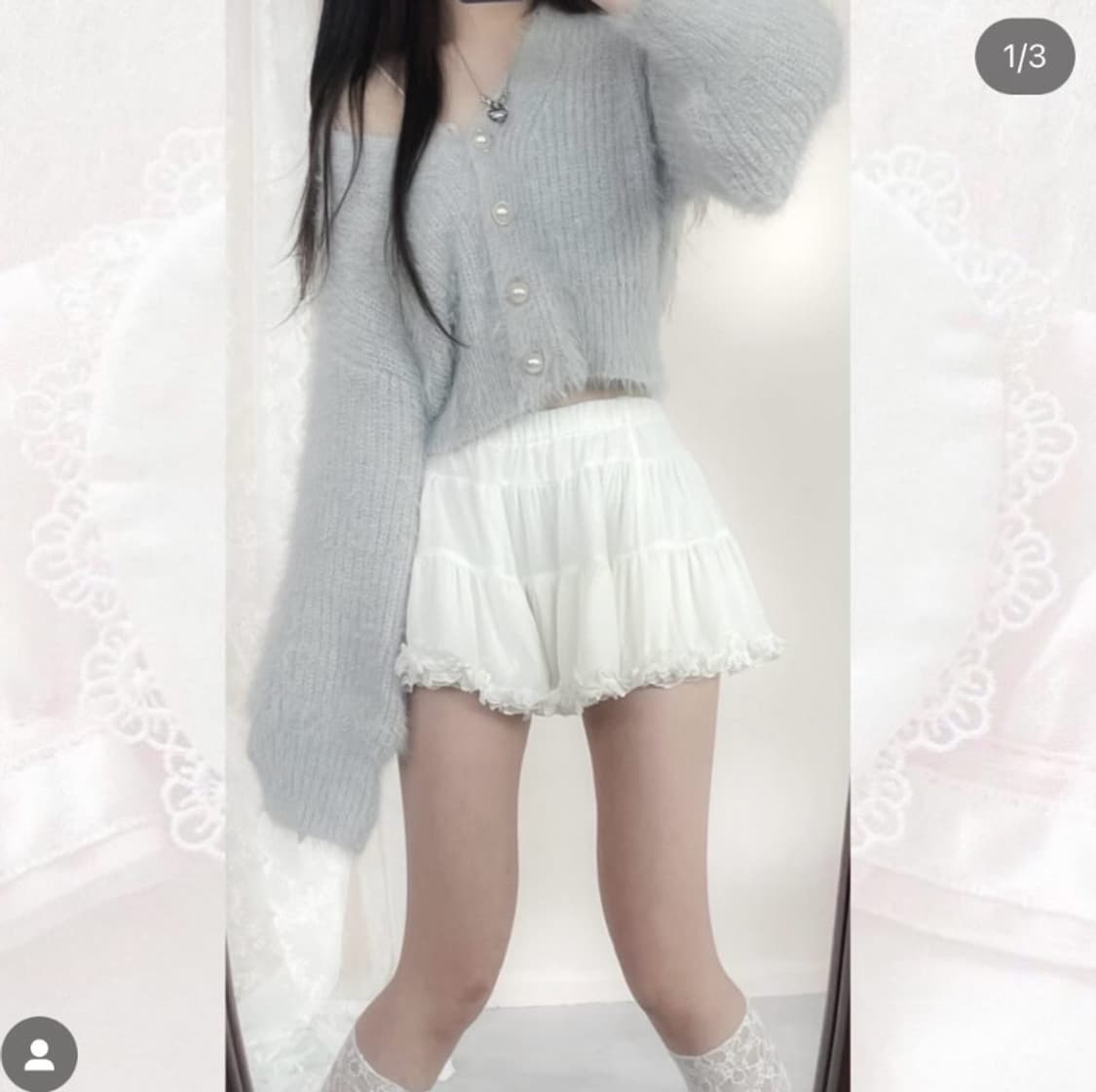 빈티지 일본 진주 니트 가디건 상품이미지1