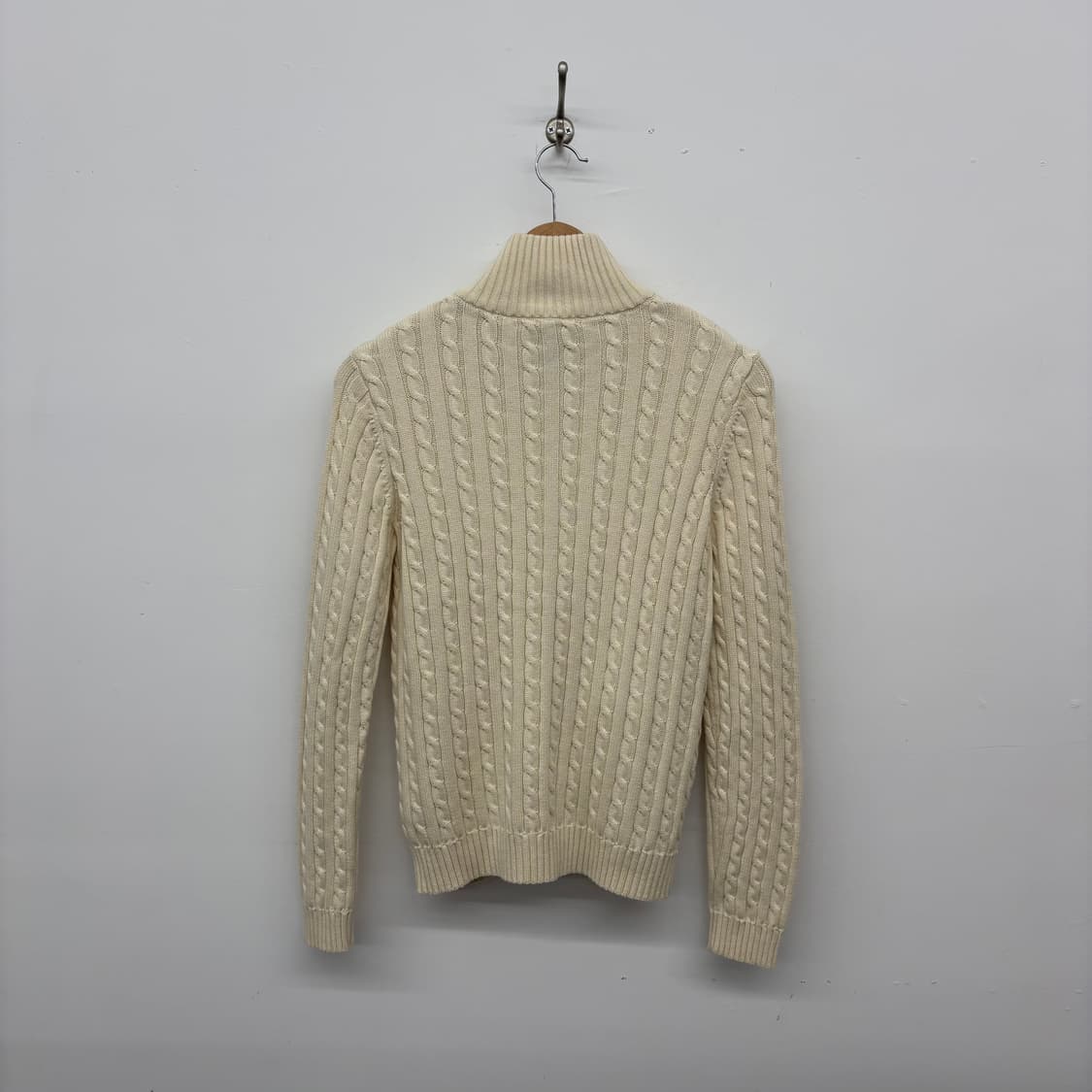 폴로 랄프로렌 아이보리 꽈배기 니트 집업 여M 상품이미지6