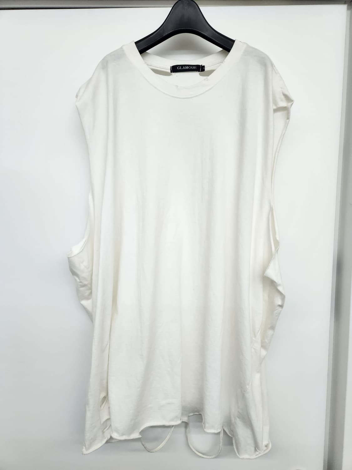 오버핏 디스트로이 컷팅 슬리브리스 상품이미지1