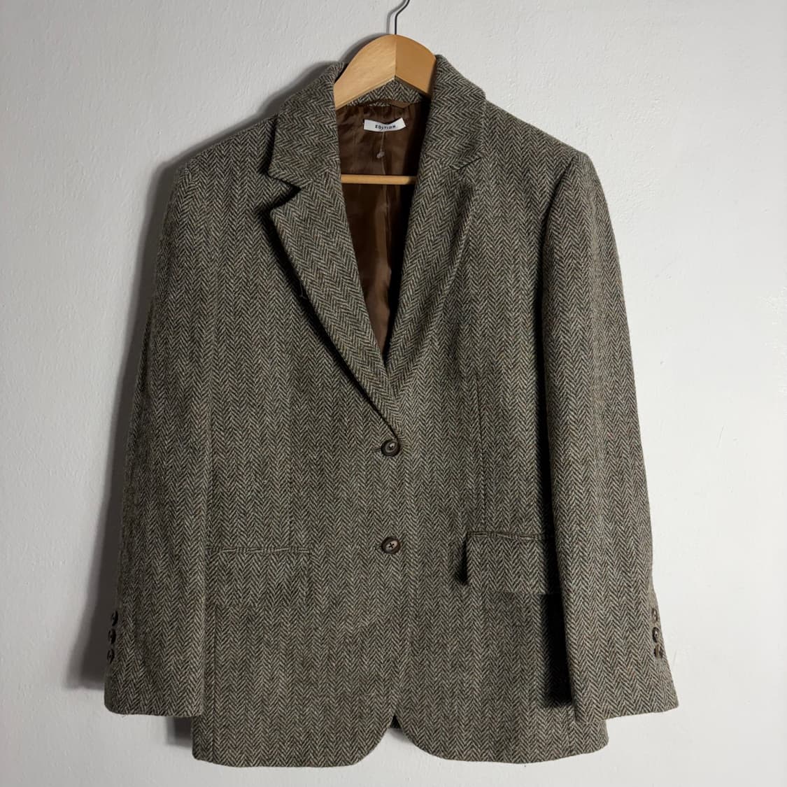 해리스트 트위드 헤링본 울 100% 자켓(Free) 상품이미지1