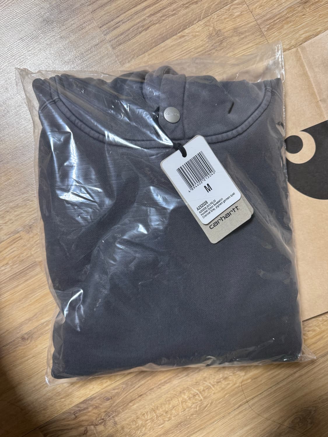 [칼하트]후디드 올슨 스웻셔츠 차콜 그레이 피그먼트 가먼트 다이드 팜 상품이미지4