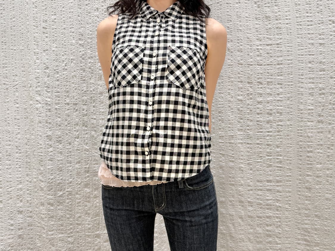 check muse vest blouse 상품이미지1