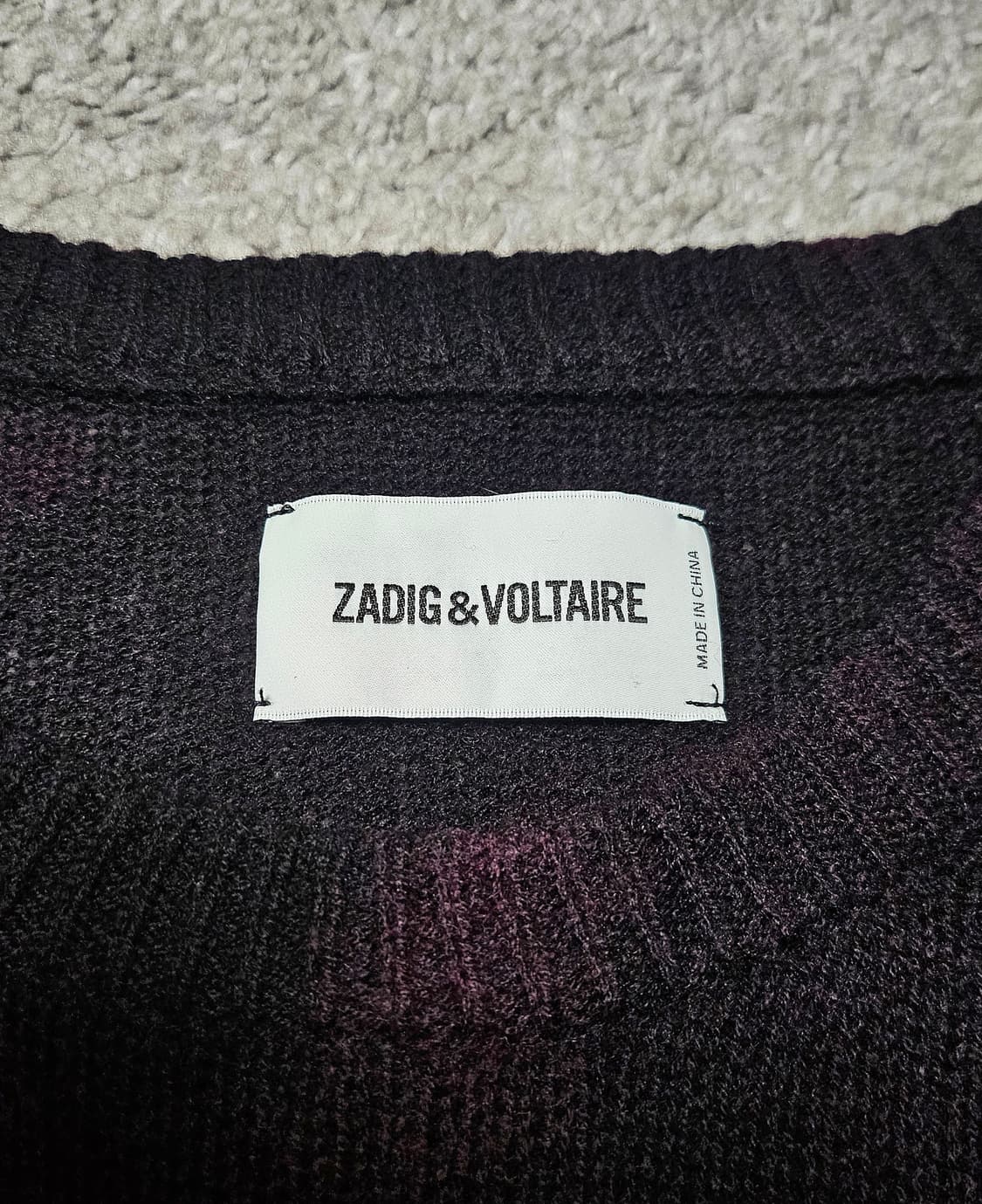 ZADIG&VOLTAIRE 자딕앤볼테르 블랙/퍼플 울캐시 니트 상품이미지2