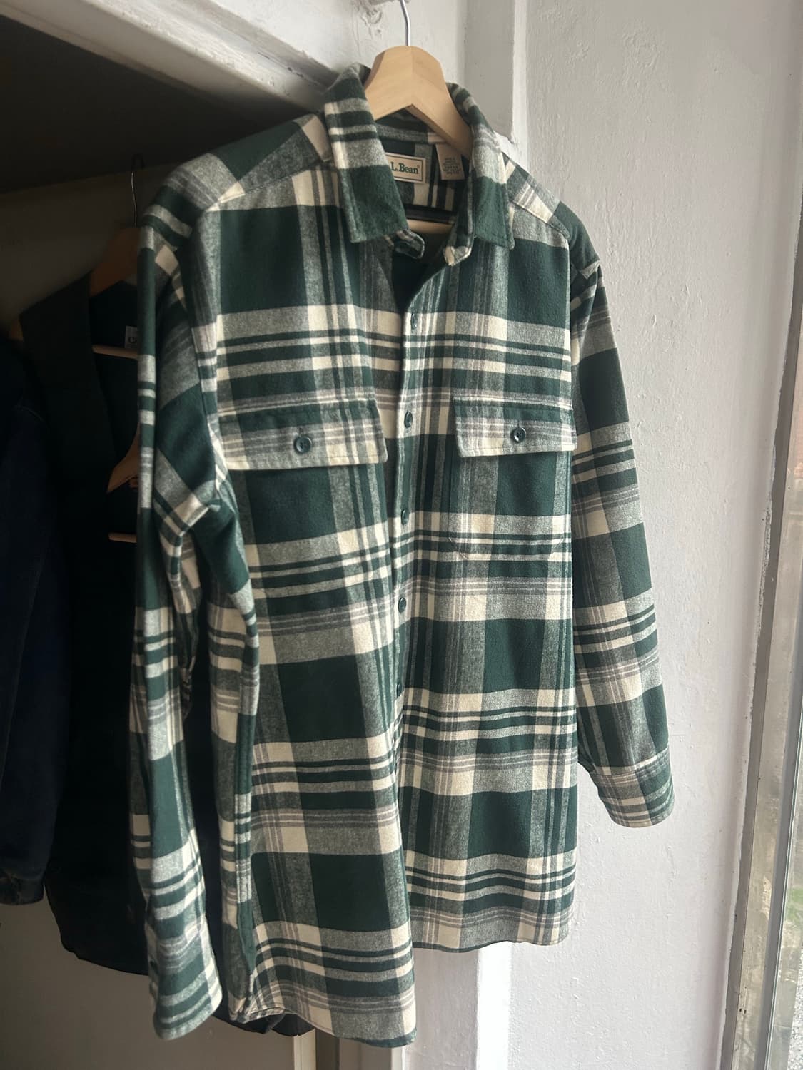 90‘s LL.Bean 엘엘빈 플란넬 체크셔츠 상품이미지1
