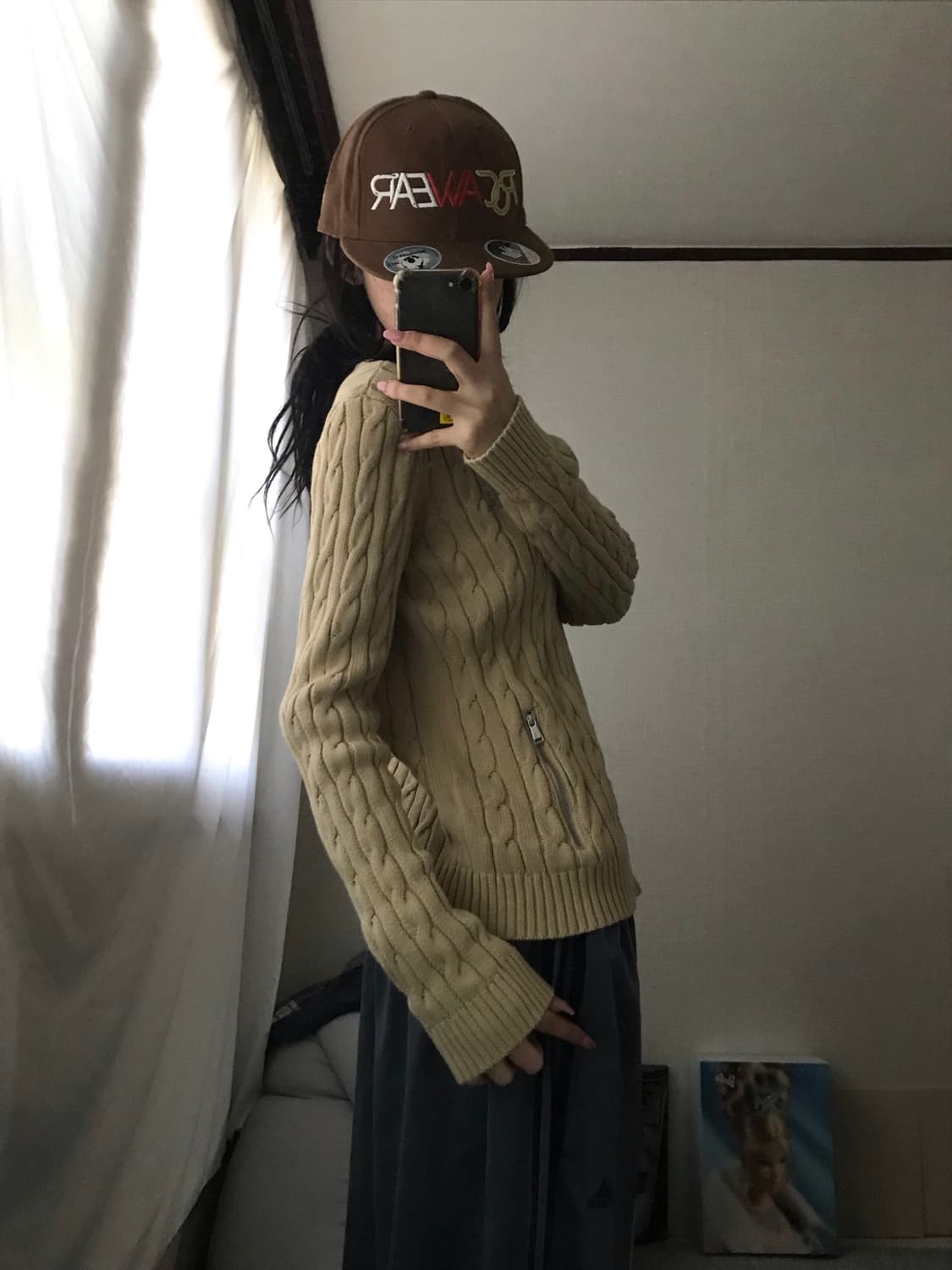 폴로 아이보리 케이블 니트집업 상품이미지3