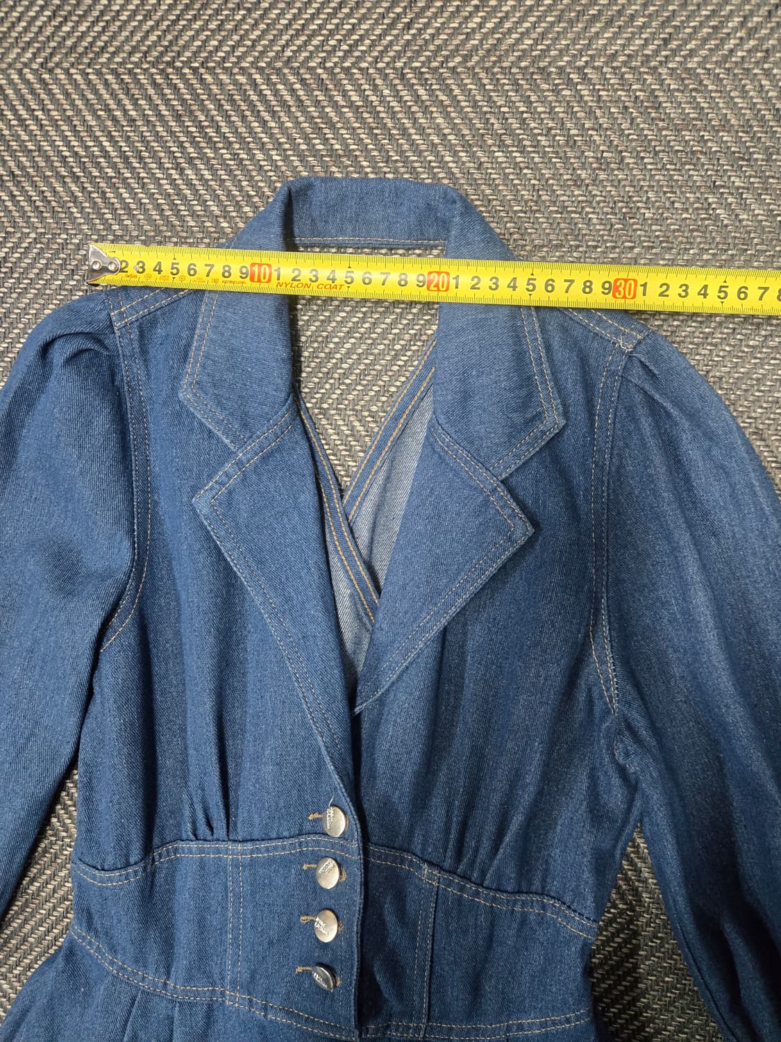 샤틴 25ss 청 데님 플레어 원피스 허리밴딩 원피스 상품이미지6