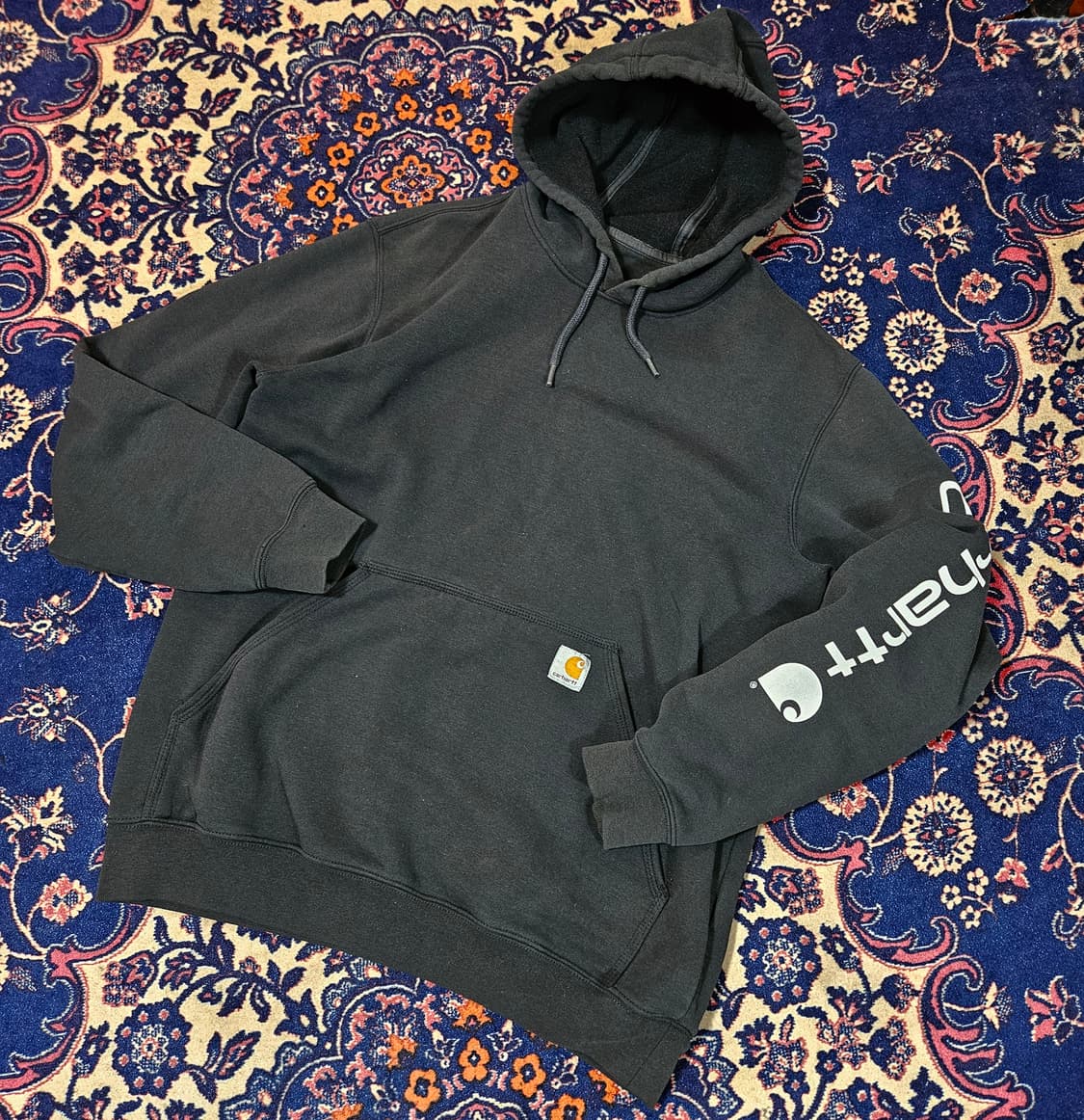 칼하트 레터링 빈티지 후드티 M size 상품이미지1